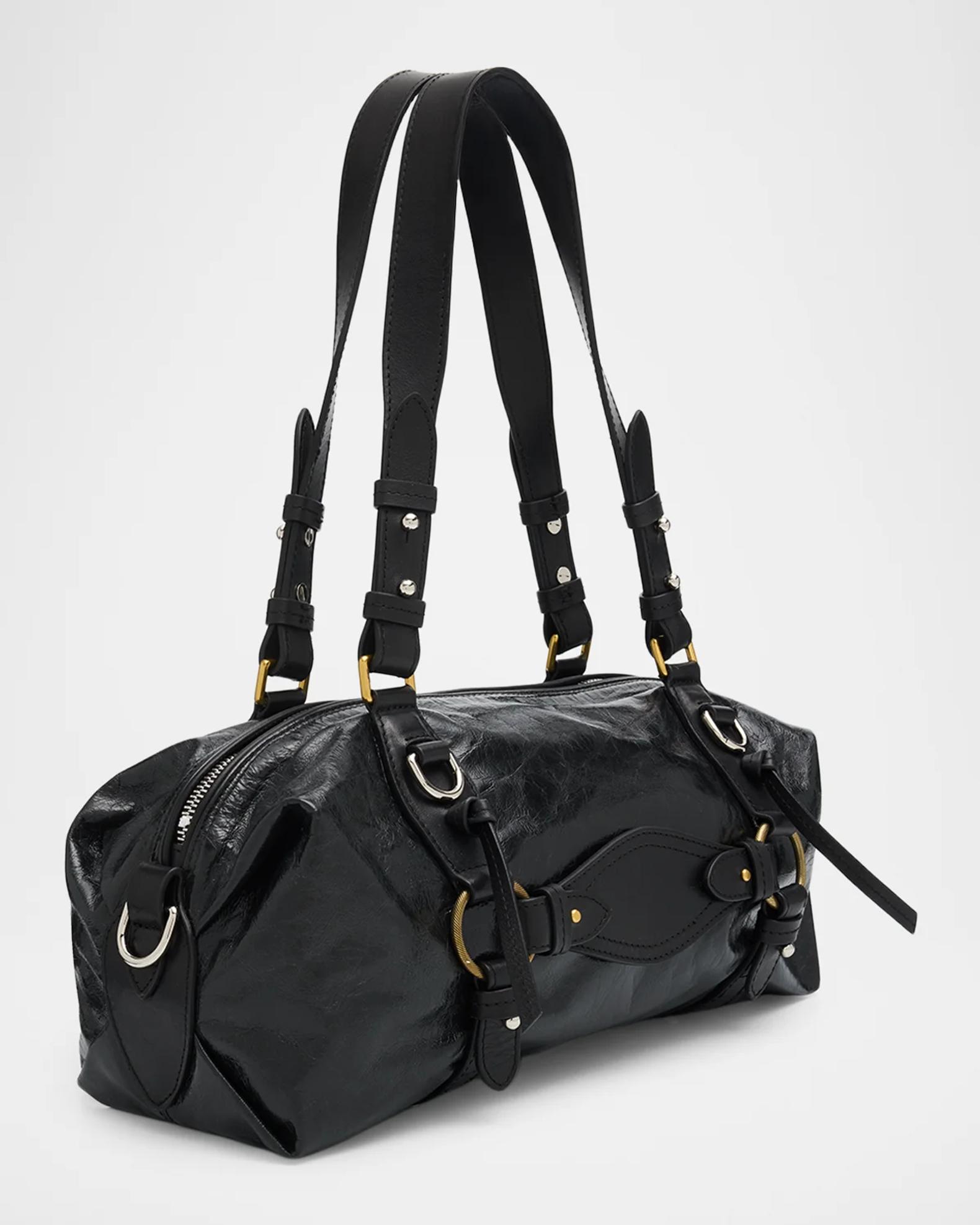 Isabel Marant Tilpa Mini Leather Bowling Shoulder Bag | Neiman Marcus