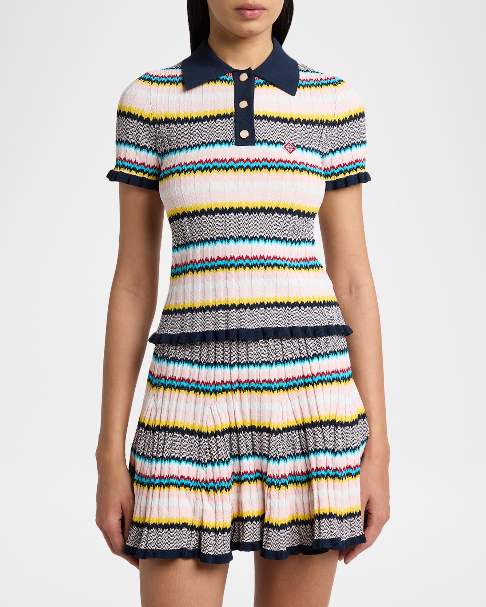 Casablanca Chevron Short-Sleeve Polo Shirt | Neiman Marcus