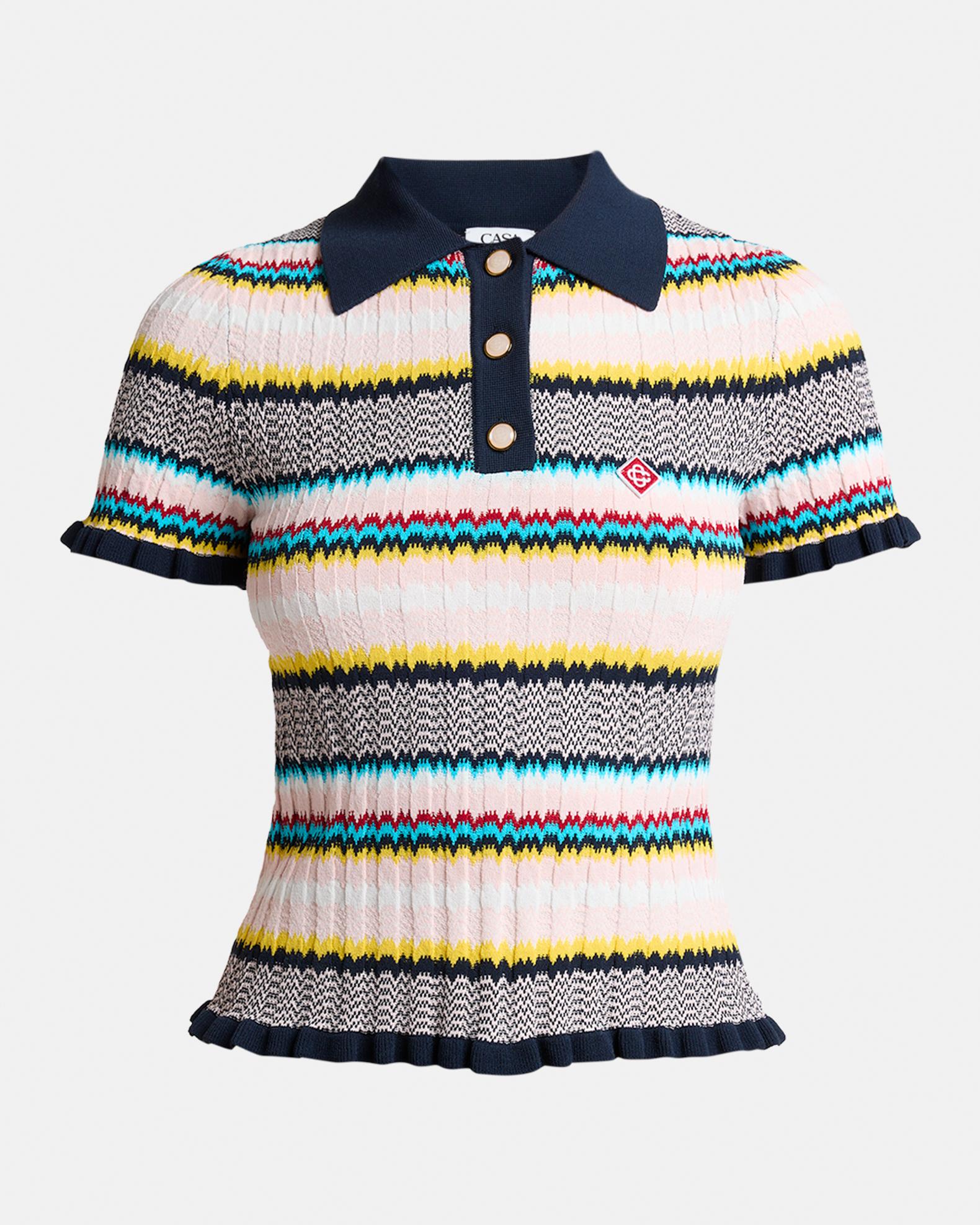 Casablanca Chevron Short-Sleeve Polo Shirt | Neiman Marcus