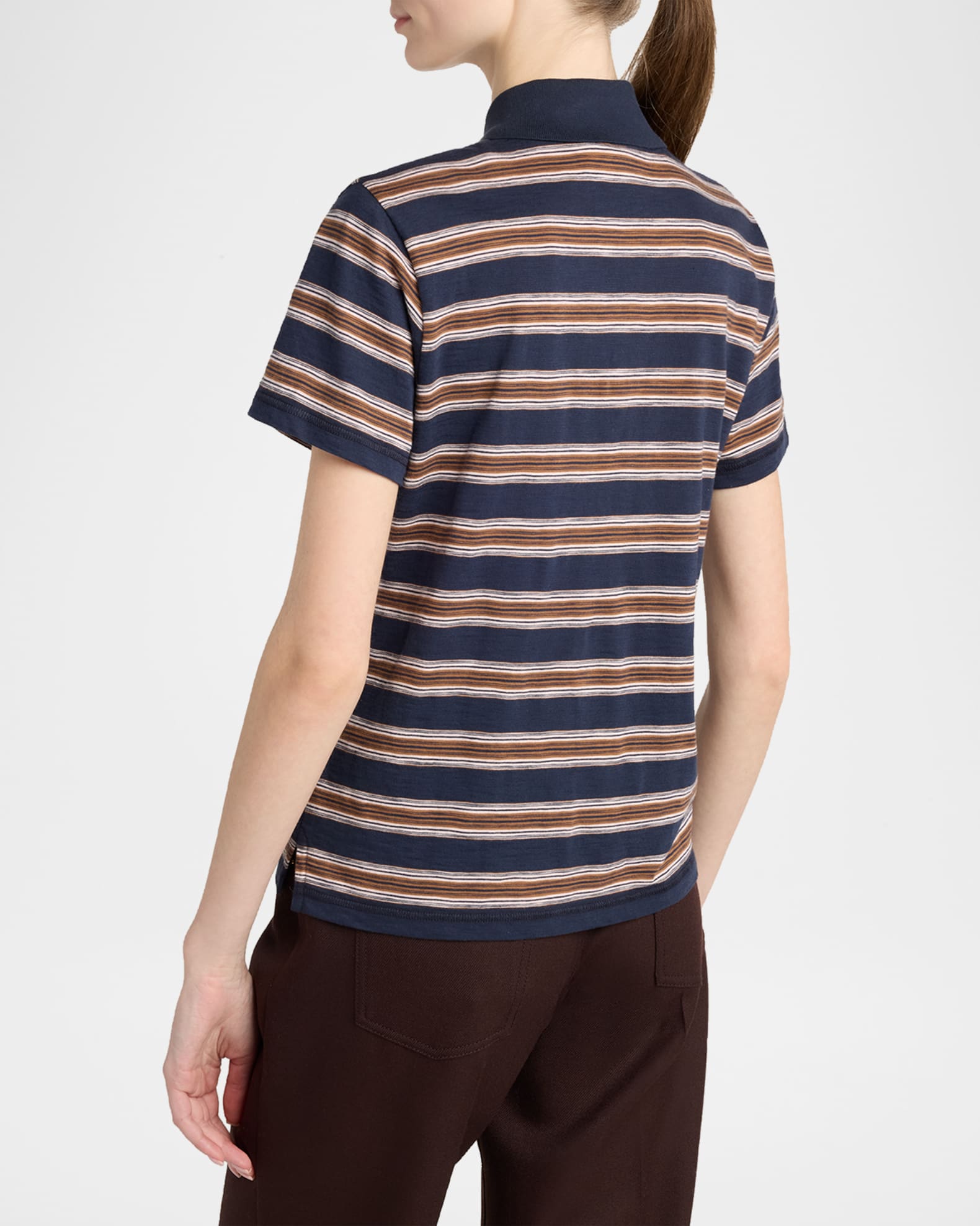 Moncler Striped Short-Sleeve Polo | Neiman Marcus