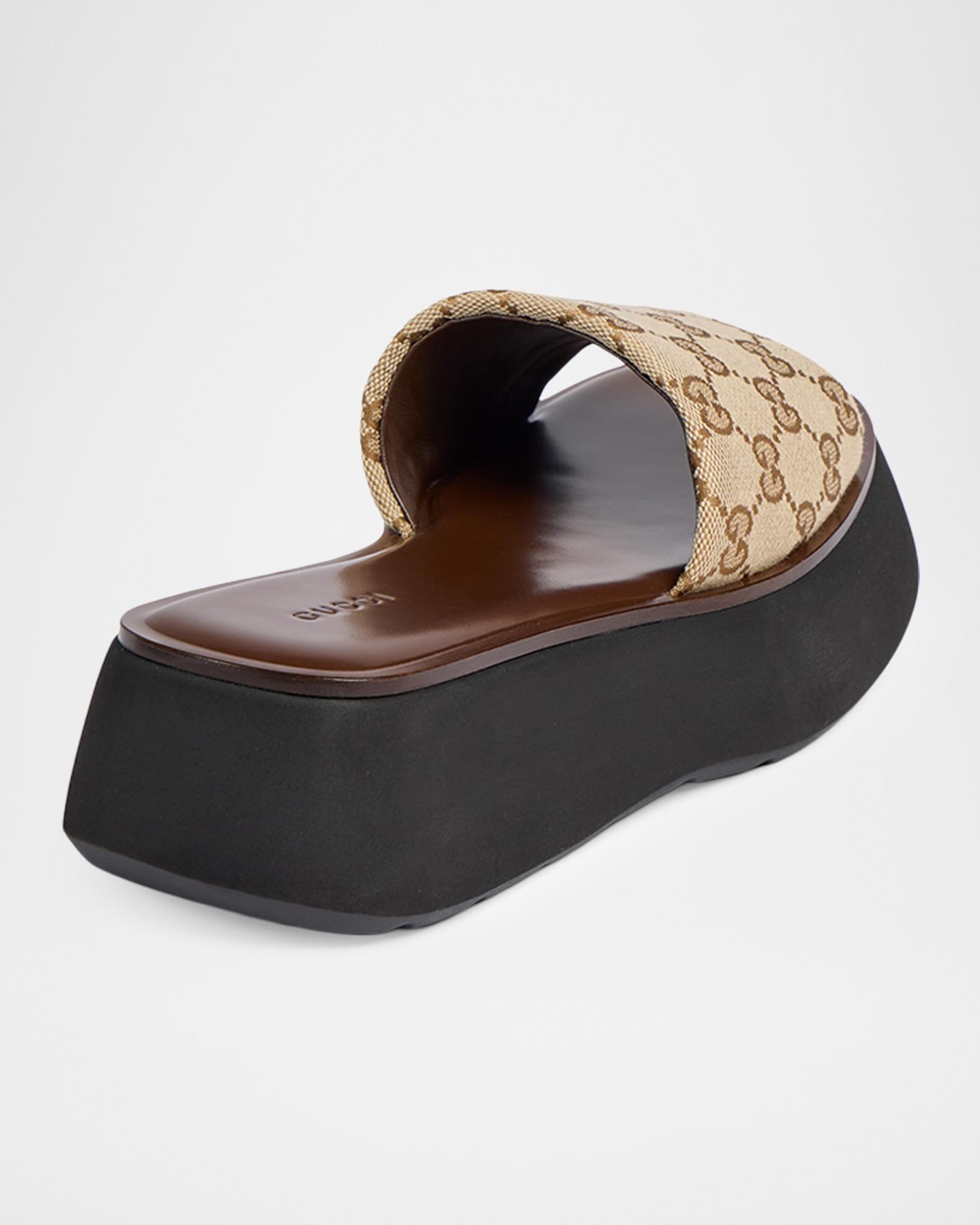 Gucci 45mm North GG Monogram Canvas Platform Sandals | Neiman Marcus
