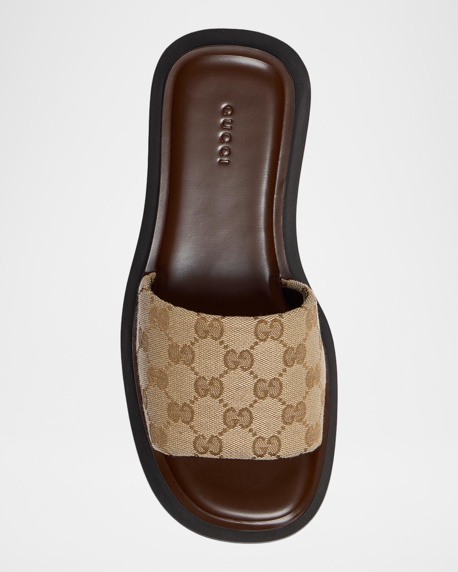 Gucci 45mm North GG Monogram Canvas Platform Sandals | Neiman Marcus