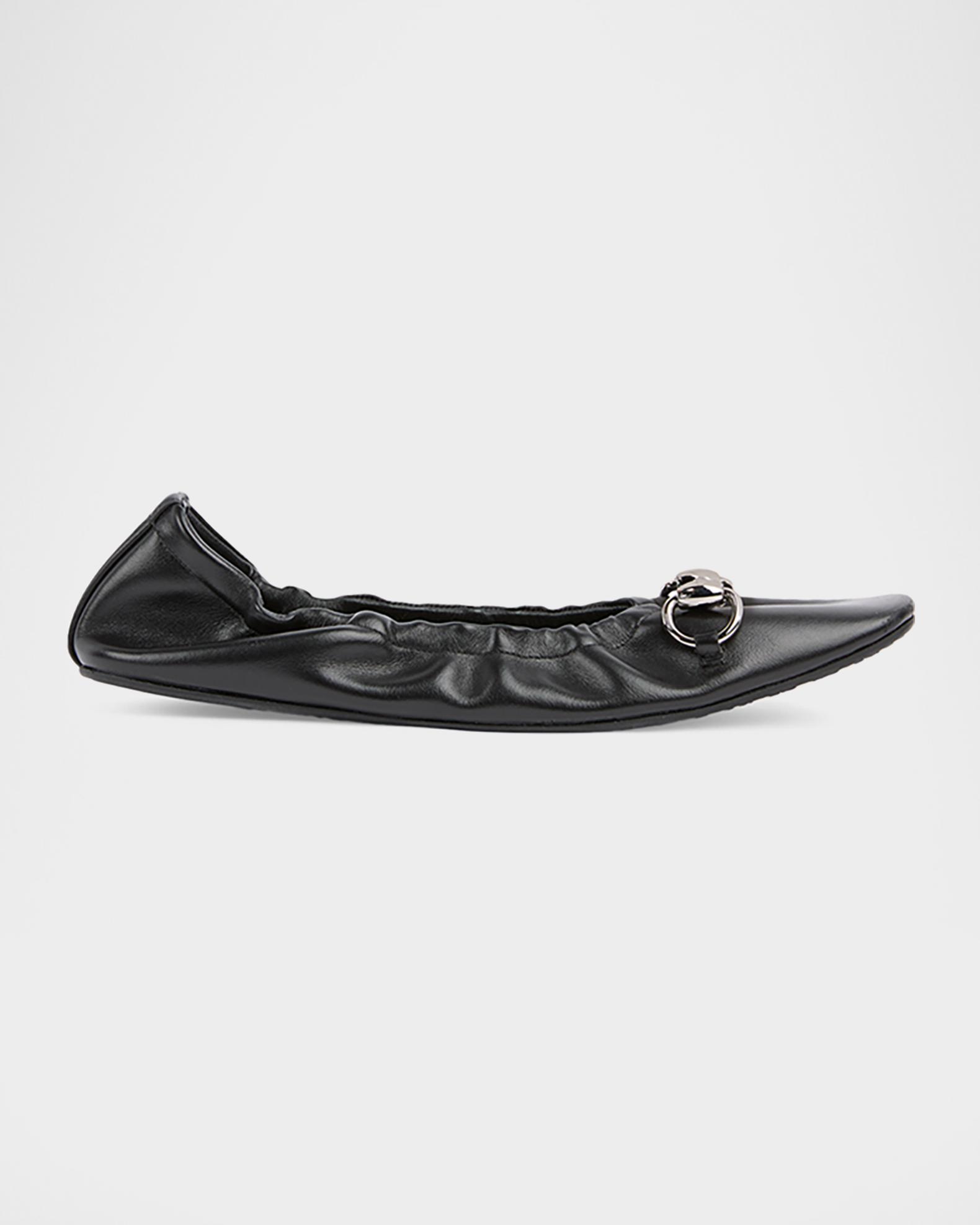 Gucci Prima Leather Ballerina Flats | Neiman Marcus
