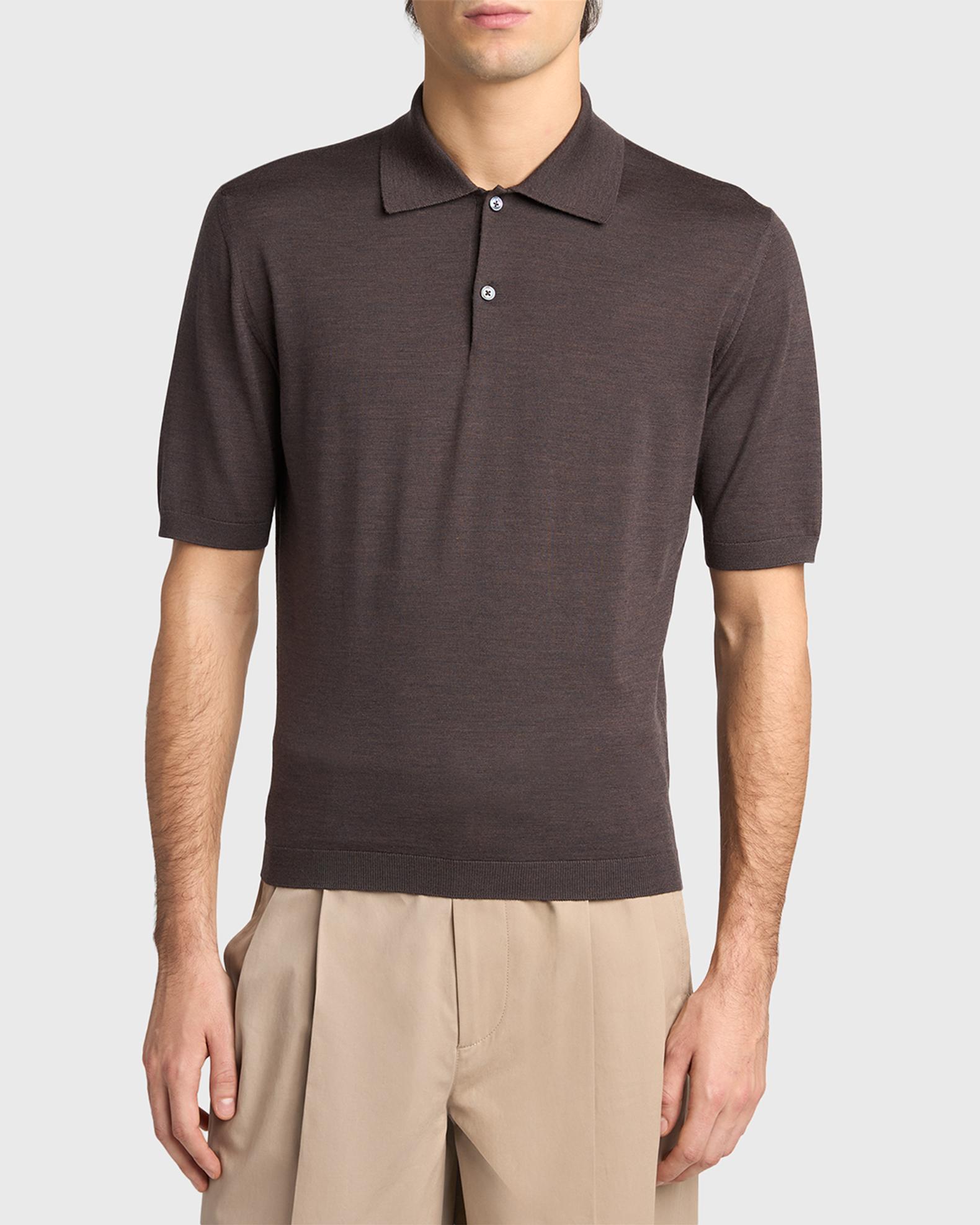 【JIL SANDER】J02GL0108 ポロTシャツ Jil Sander Men's Lightweight Wool Polo T-Shirt | Neiman Marcus