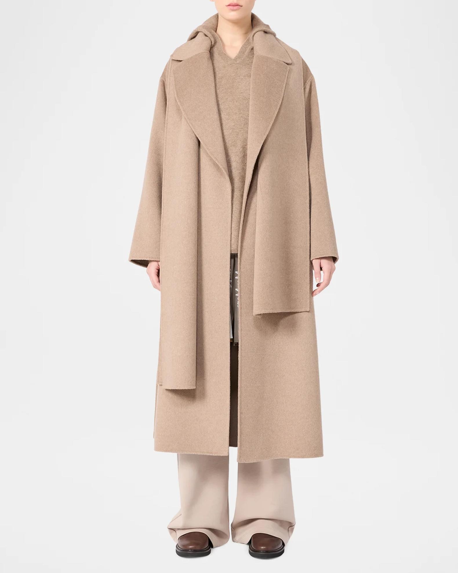 ③ マルチャミーフワロス　プリズマ Max Mara Carisma Wool-Cashmere Wrap Coat With Scarf | Neiman Marcus