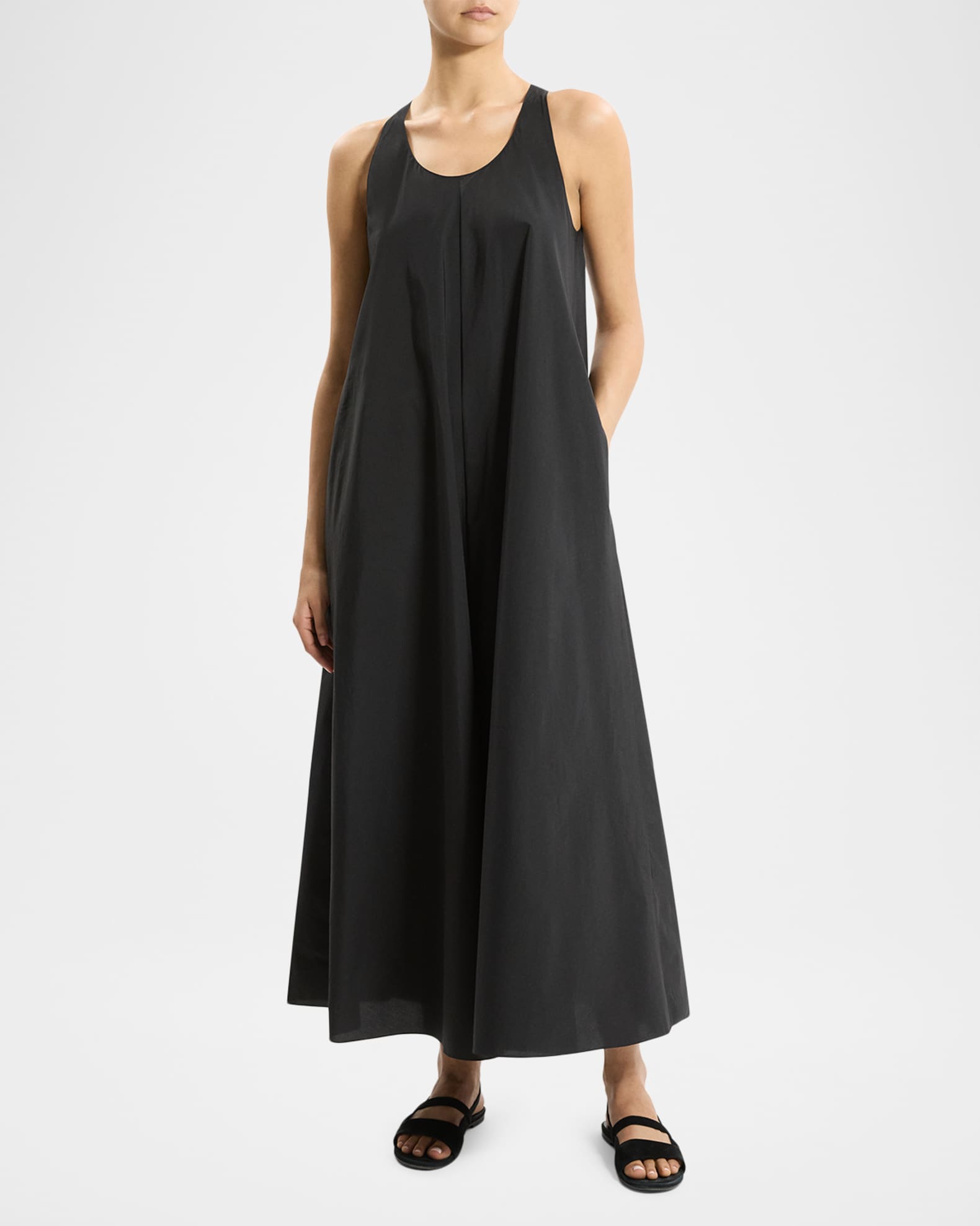 theory cotton dress Textured Cotton-Blend Midi Dress