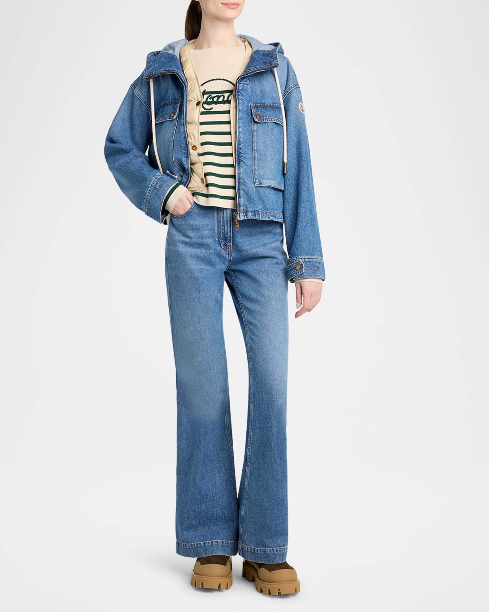 Moncler Ecrevisse 3-in-1 Denim Down Jacket | Neiman Marcus