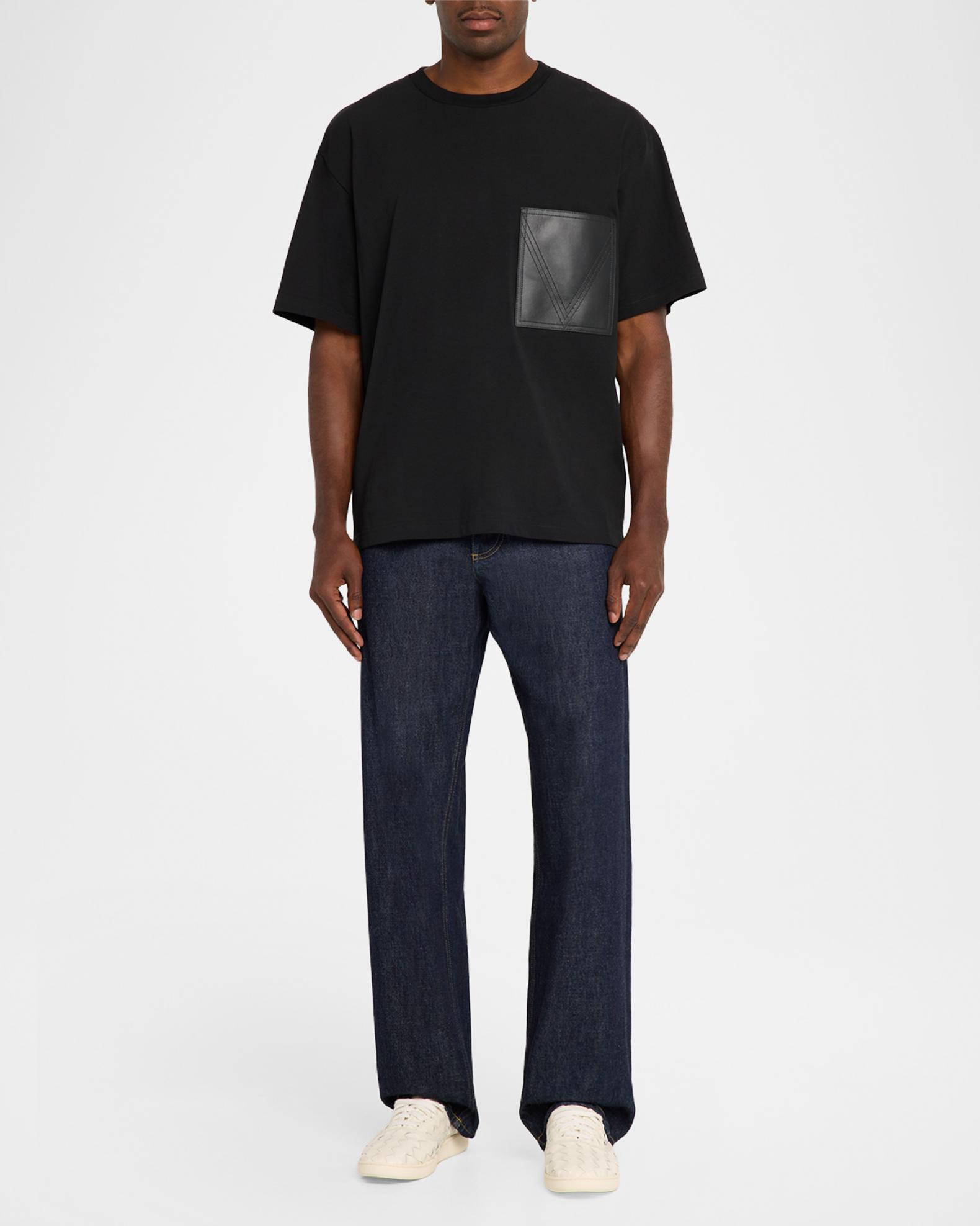 Bottega Veneta Leather Pocket Crewneck T-Shirt | Neiman Marcus