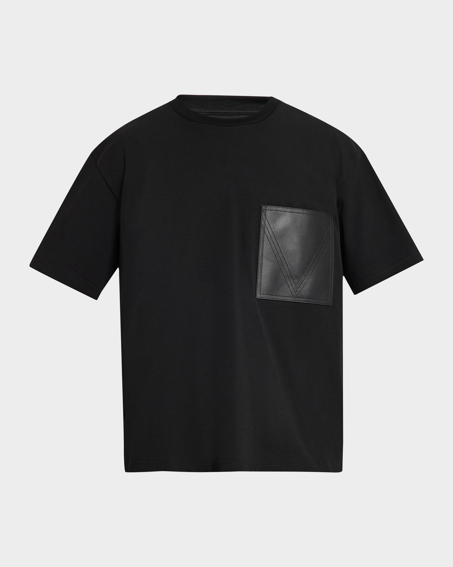 Bottega Veneta Leather Pocket Crewneck T-Shirt | Neiman Marcus