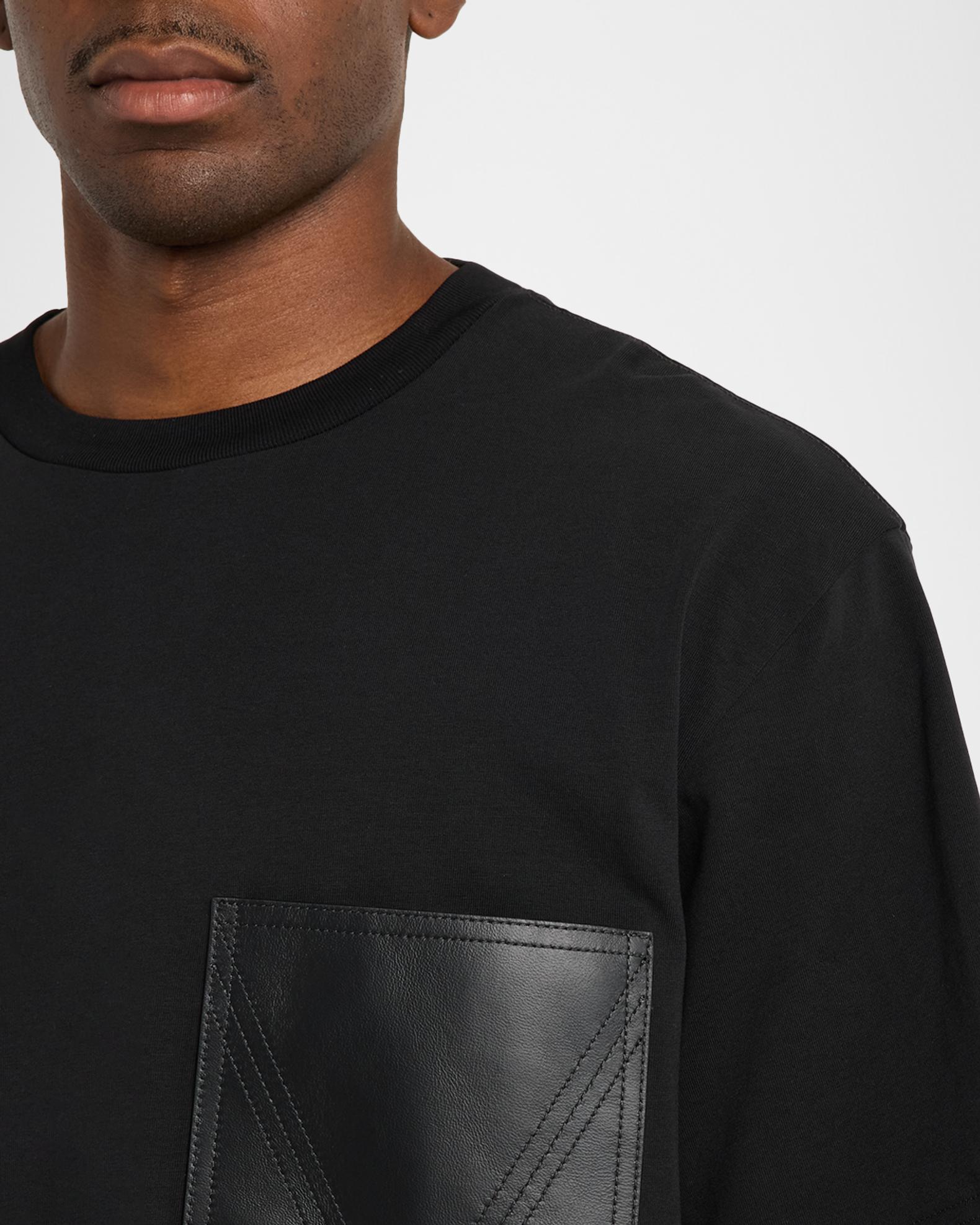 Bottega Veneta Leather Pocket Crewneck T-Shirt | Neiman Marcus