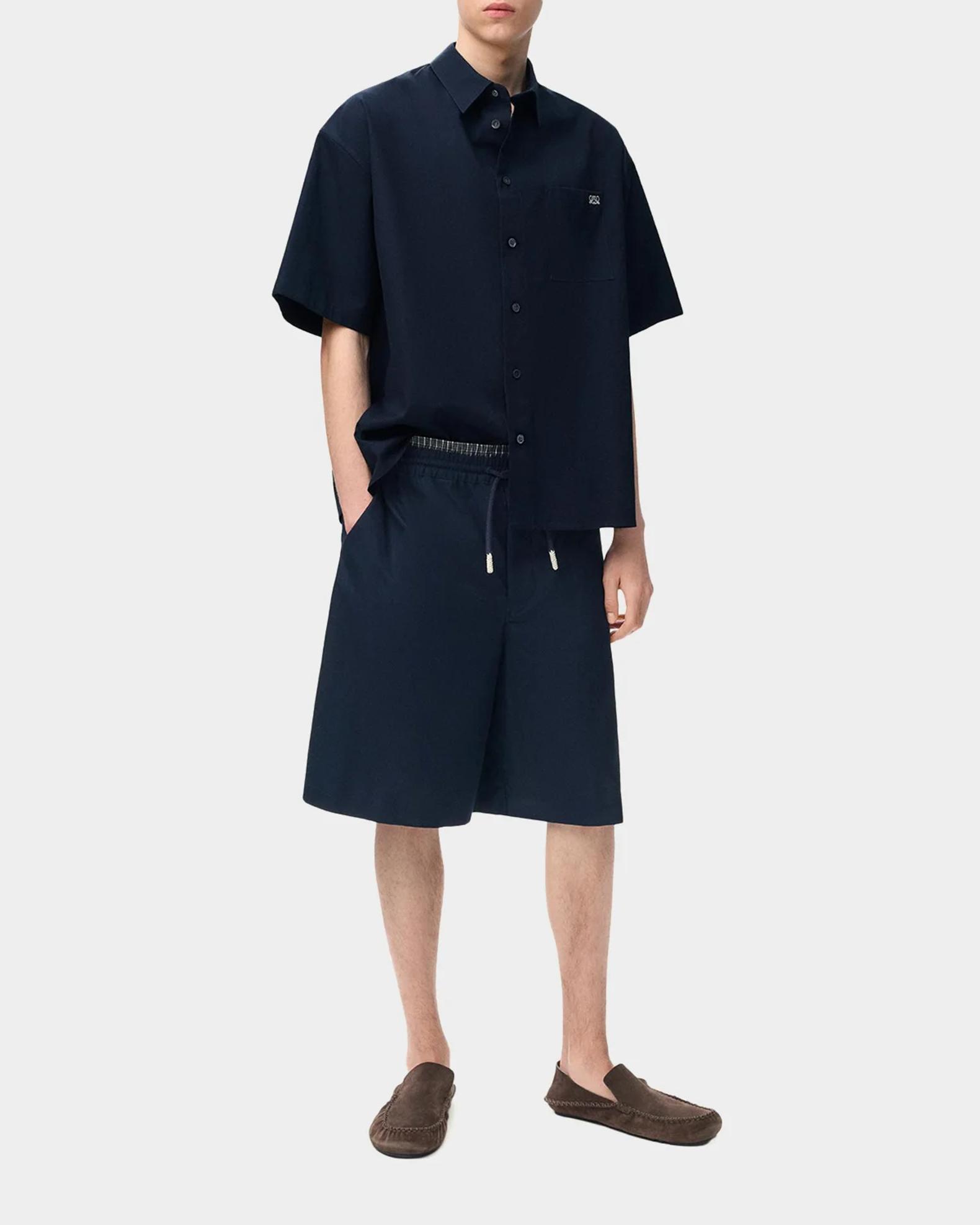LOEWE Men's Short-Sleeve Heavy Cotton Button-Front Shirt | Neiman Marcus