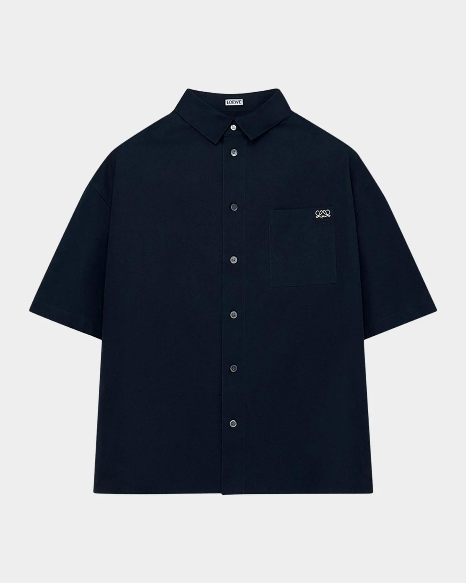 LOEWE Men's Short-Sleeve Heavy Cotton Button-Front Shirt | Neiman Marcus