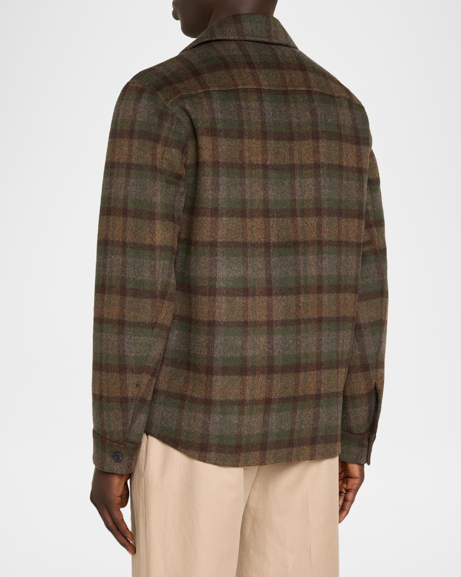 Vince Men's Plaid Double-Face Flap Pocket Overshirt | Neiman Marcus