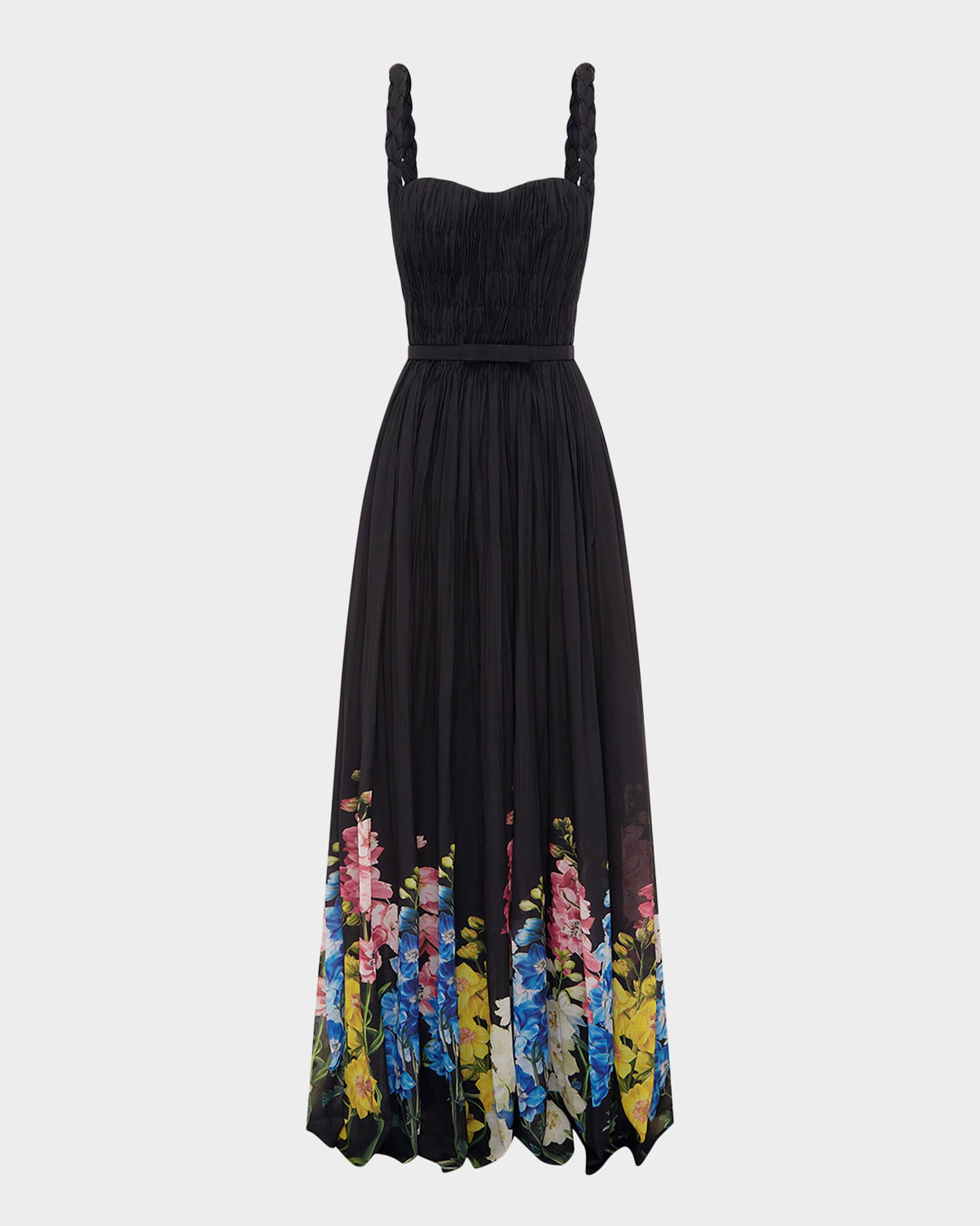 LEO LIN Angelina Ruched Floral-Print Maxi Dress | Neiman Marcus