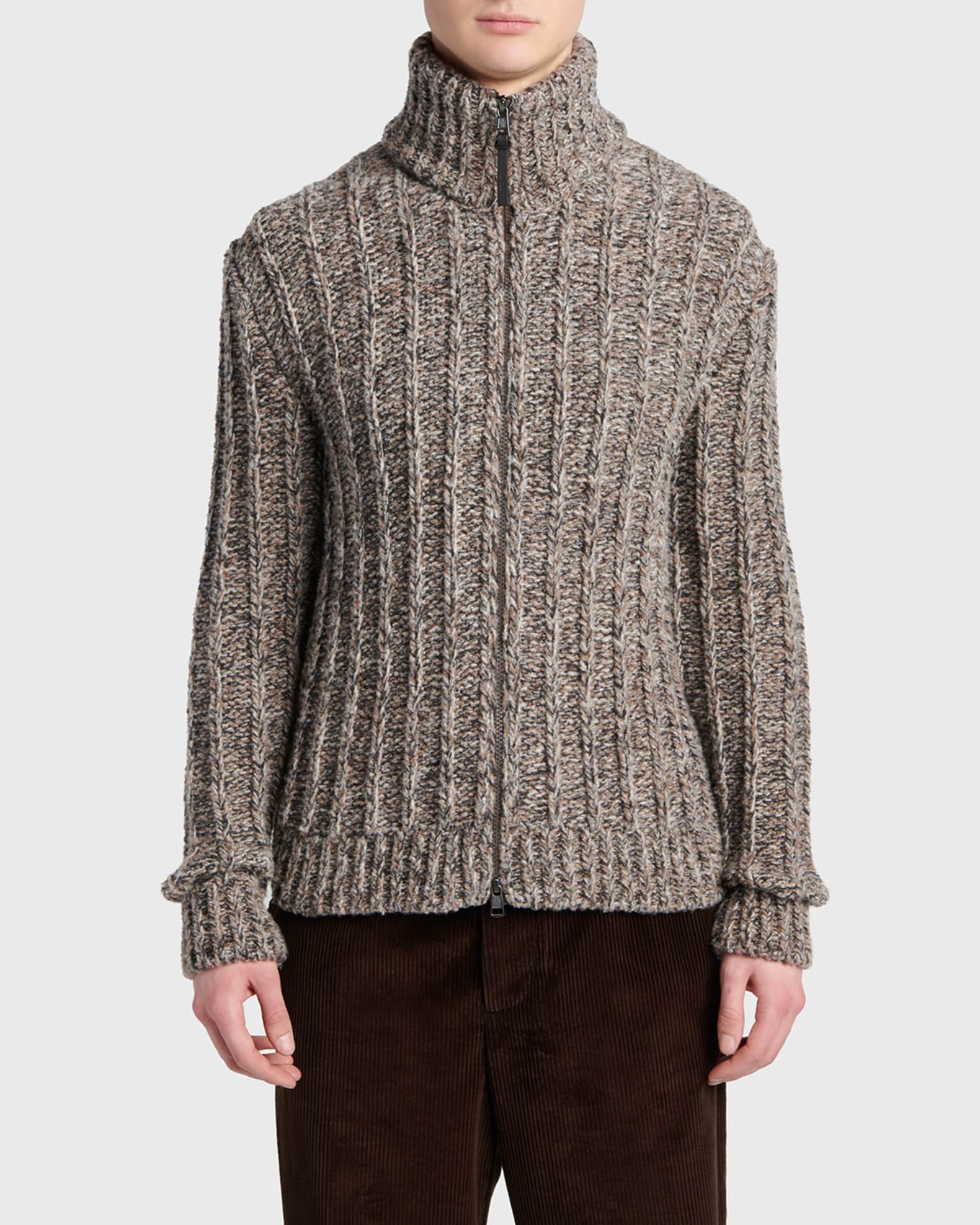 Moncler Men's Virgin Wool-Blend Cardigan | Neiman Marcus