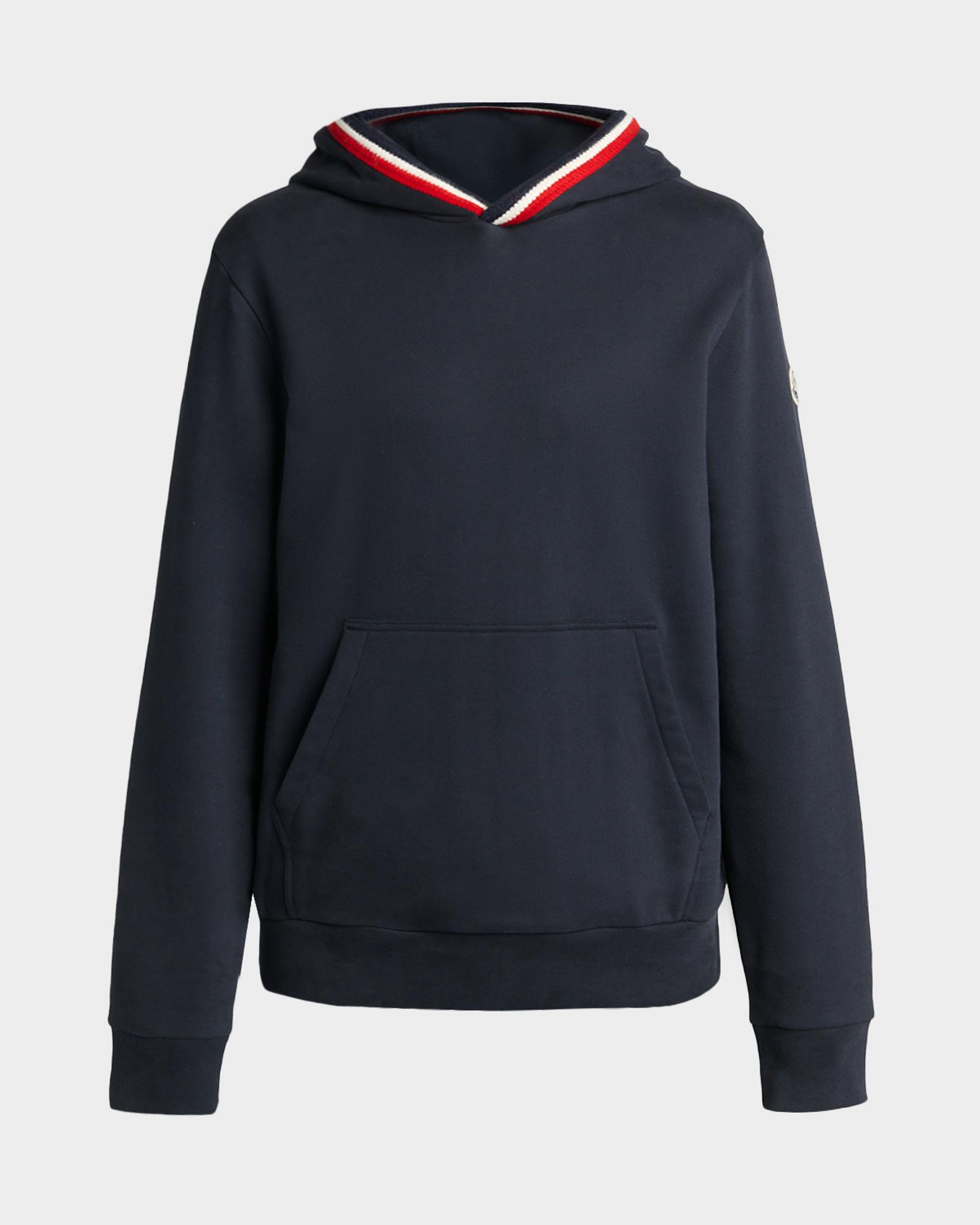 Moncler Men's Tricolor-Trim Cotton Hoodie | Neiman Marcus