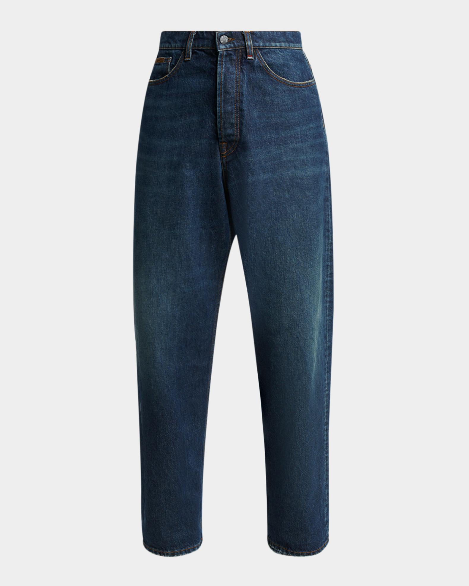 Moncler Men's Vintage Wash Denim Relaxed-Fit Jeans | Neiman Marcus