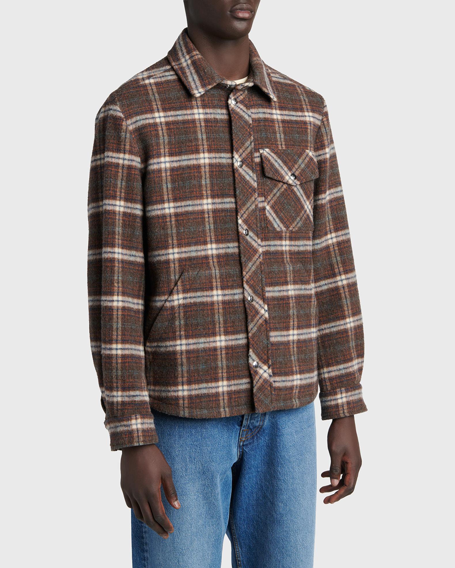 Moncler Men's Plaid Virgin Wool Snap-Front Overshirt | Neiman Marcus