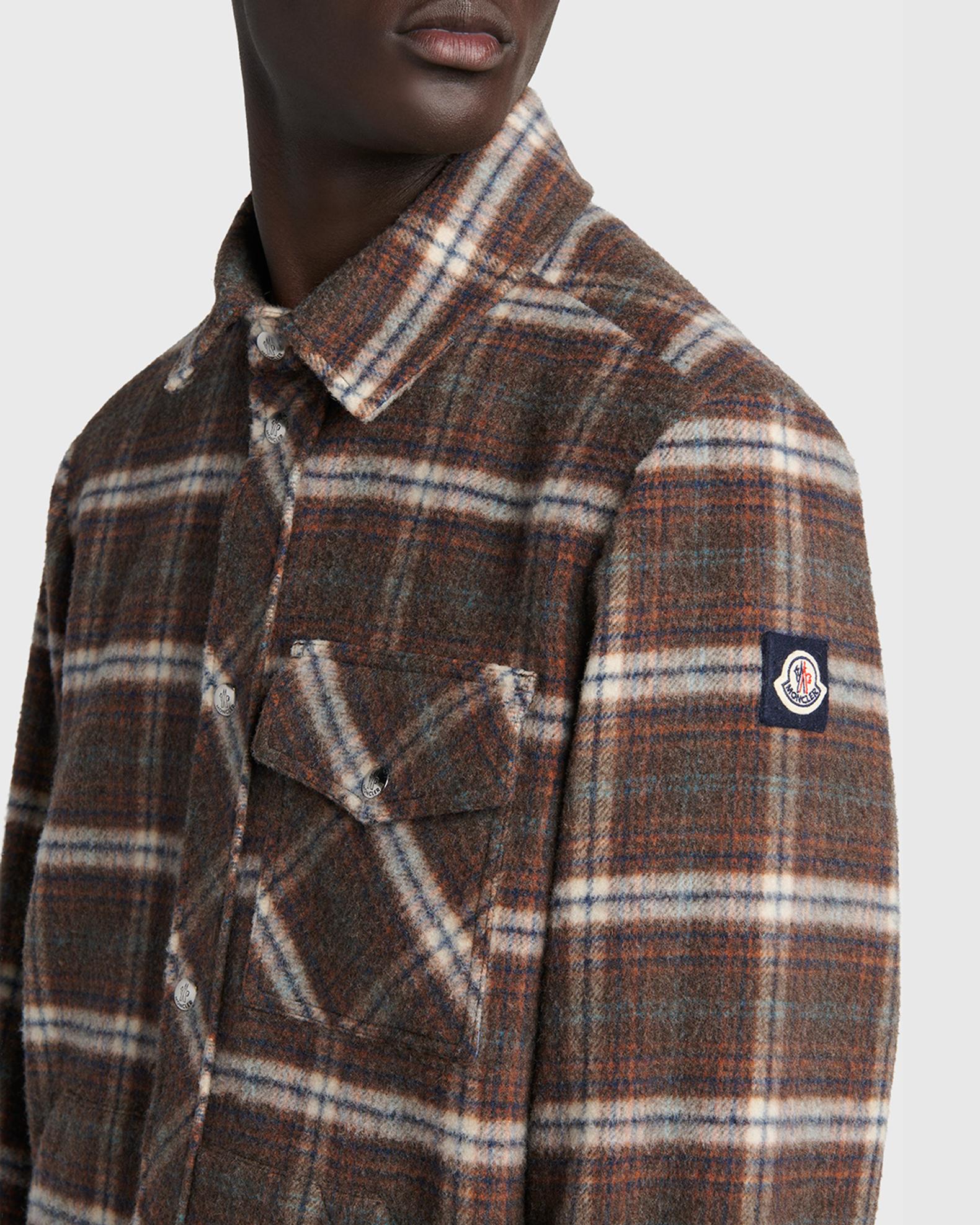 Moncler Men's Plaid Virgin Wool Snap-Front Overshirt | Neiman Marcus
