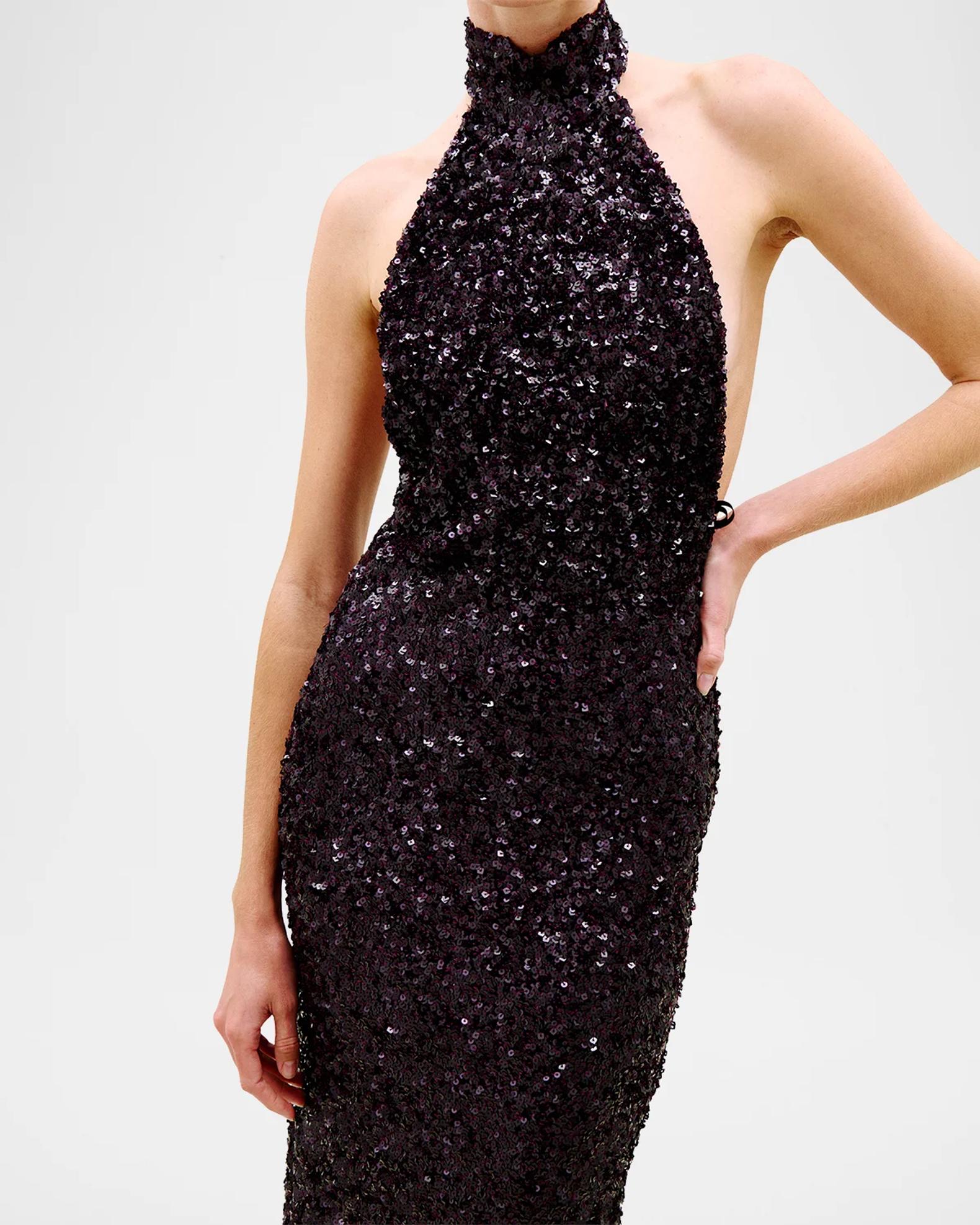 Silvia Tcherassi Dido Sequined Halter Trumpet Gown | Neiman Marcus