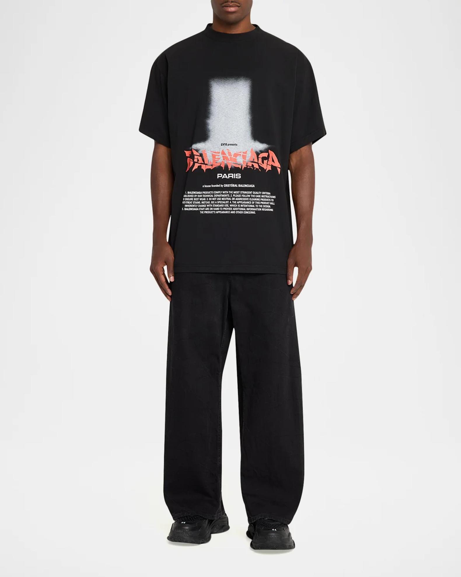 Balenciaga Men's Logo Graphic Cotton Jersey T-Shirt | Neiman Marcus