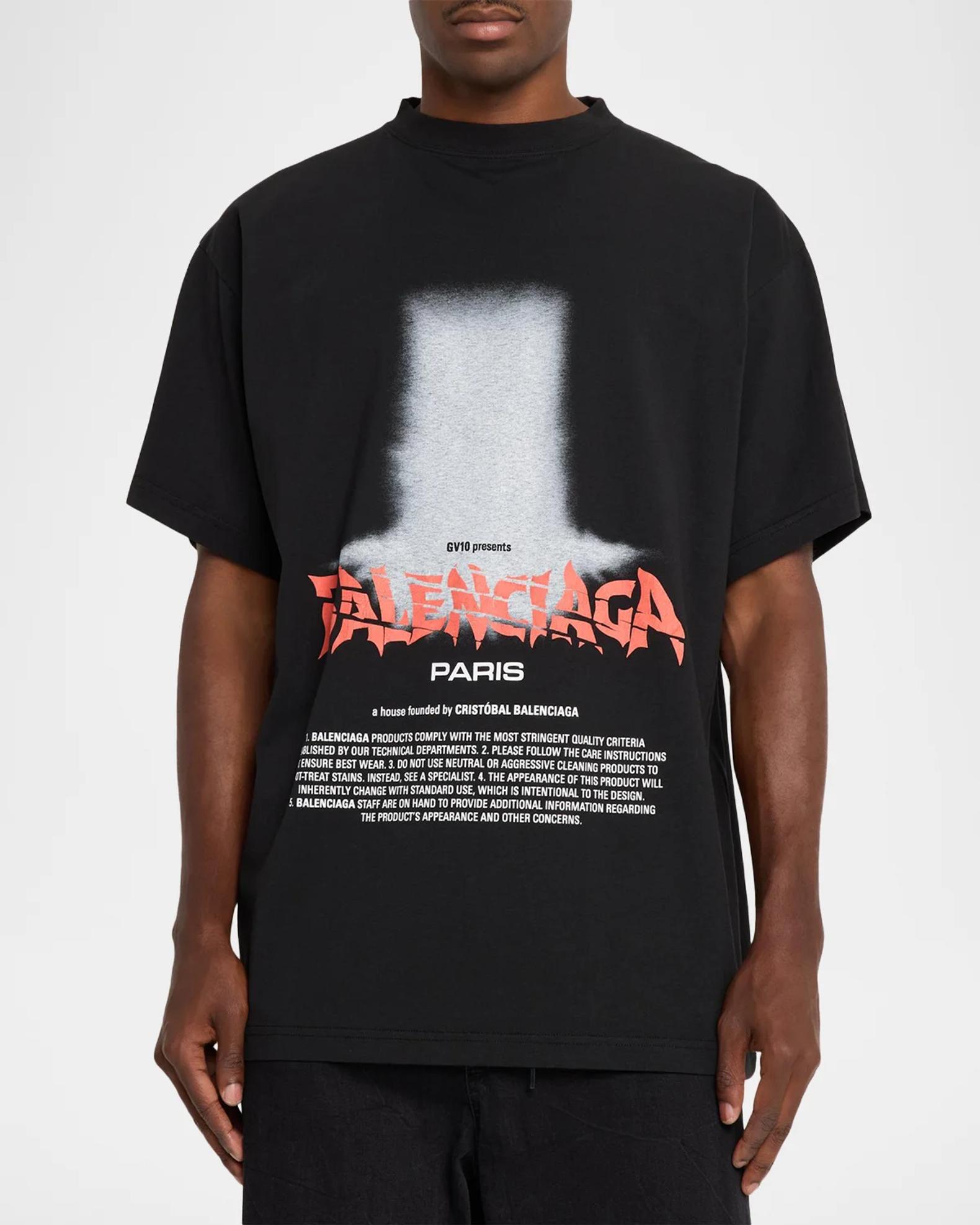 Balenciaga Men's Logo Graphic Cotton Jersey T-Shirt | Neiman Marcus