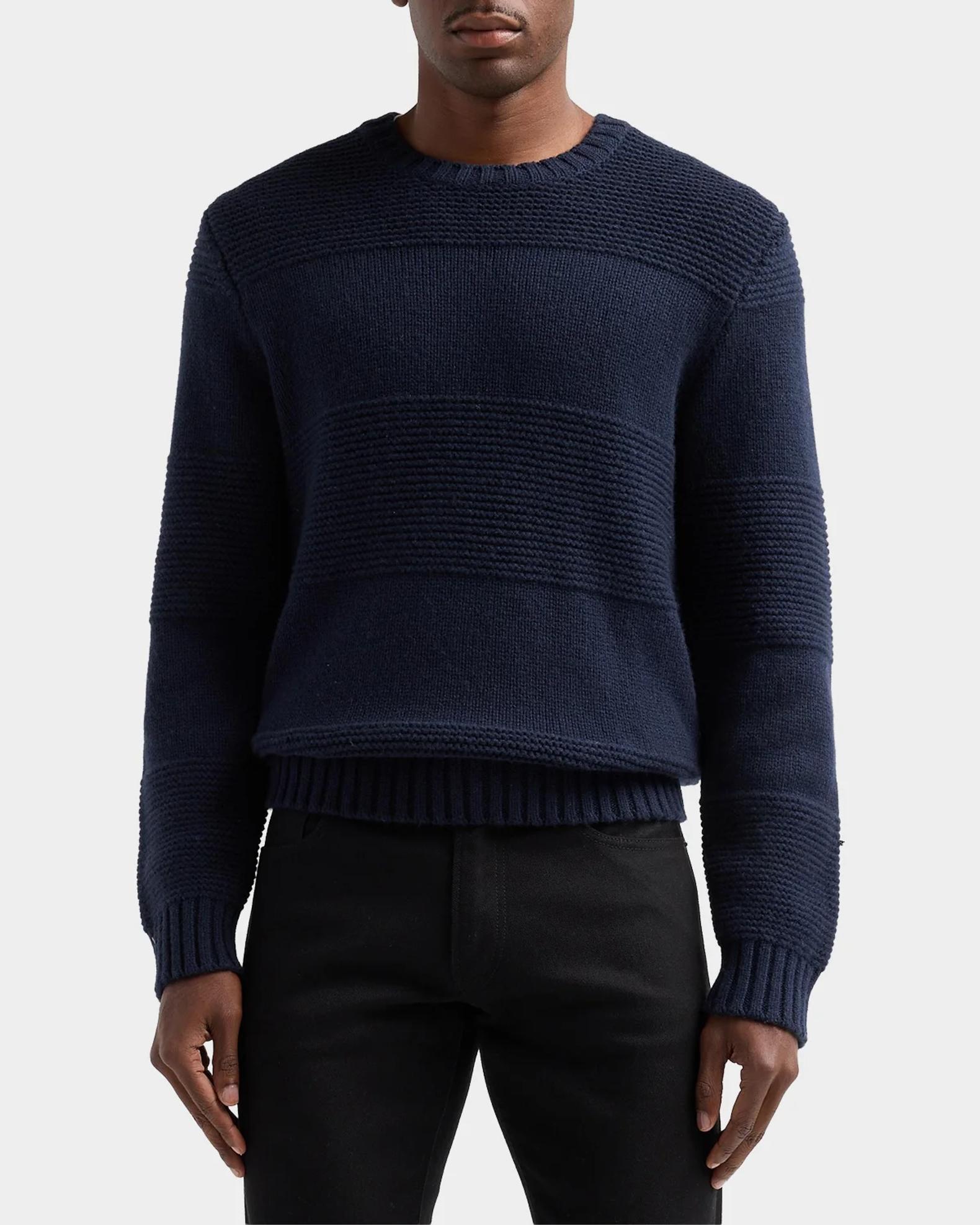 Vince Men's Garter Rugby Stripe Crewneck Sweater | Neiman Marcus