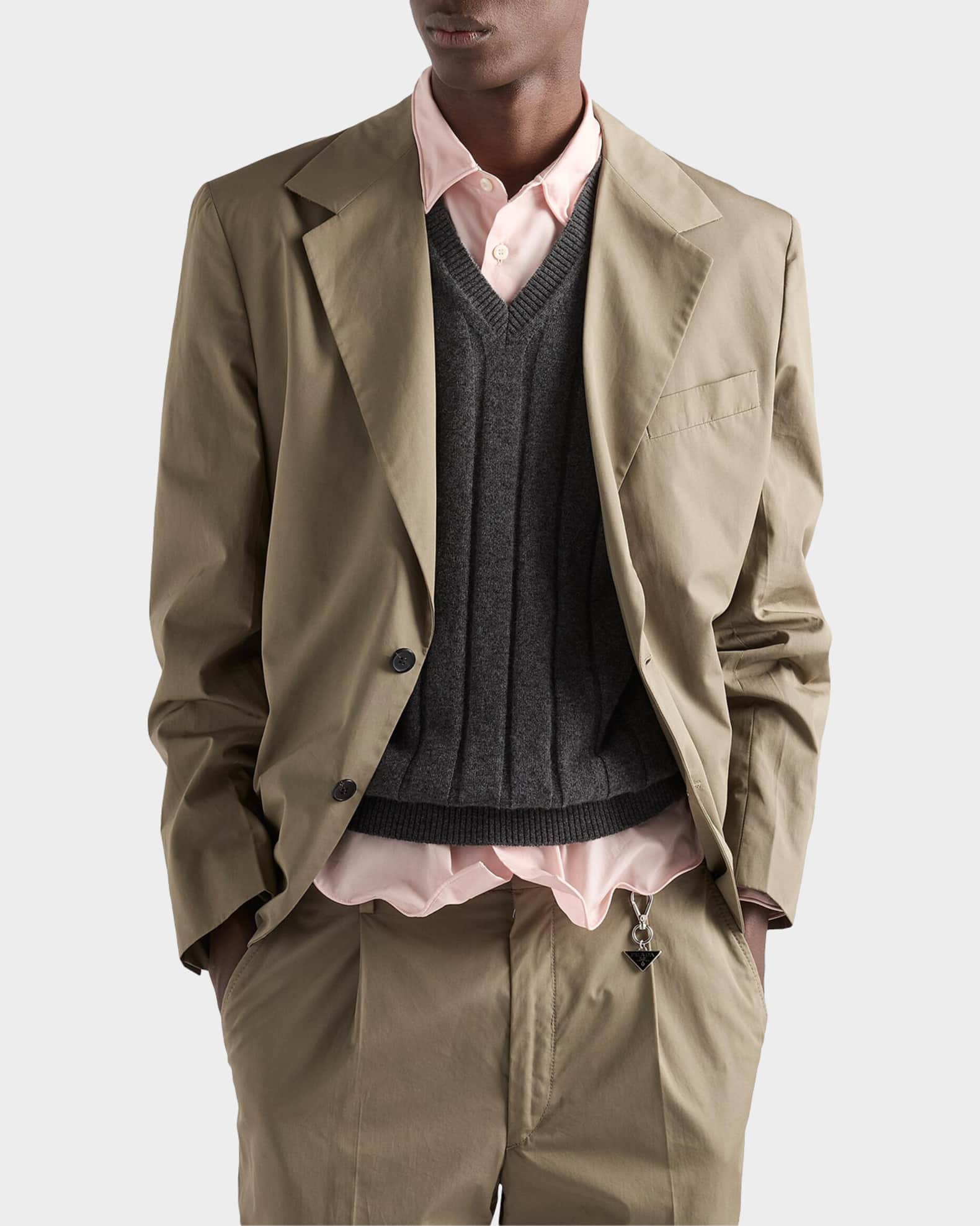 Prada Men's Cashmere V-Neck Vest | Neiman Marcus