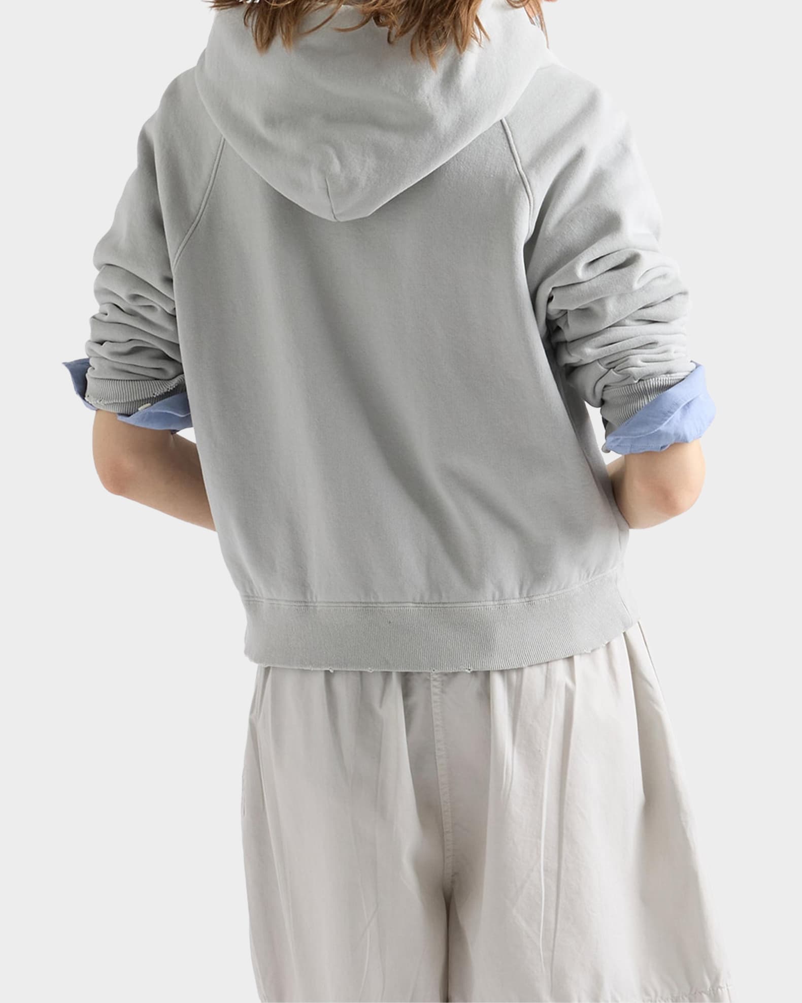 カ*ゴ様 PRADAグレー フード付きジップアップジャケット Prada Cotton Hoodie Jacket | Neiman Marcus