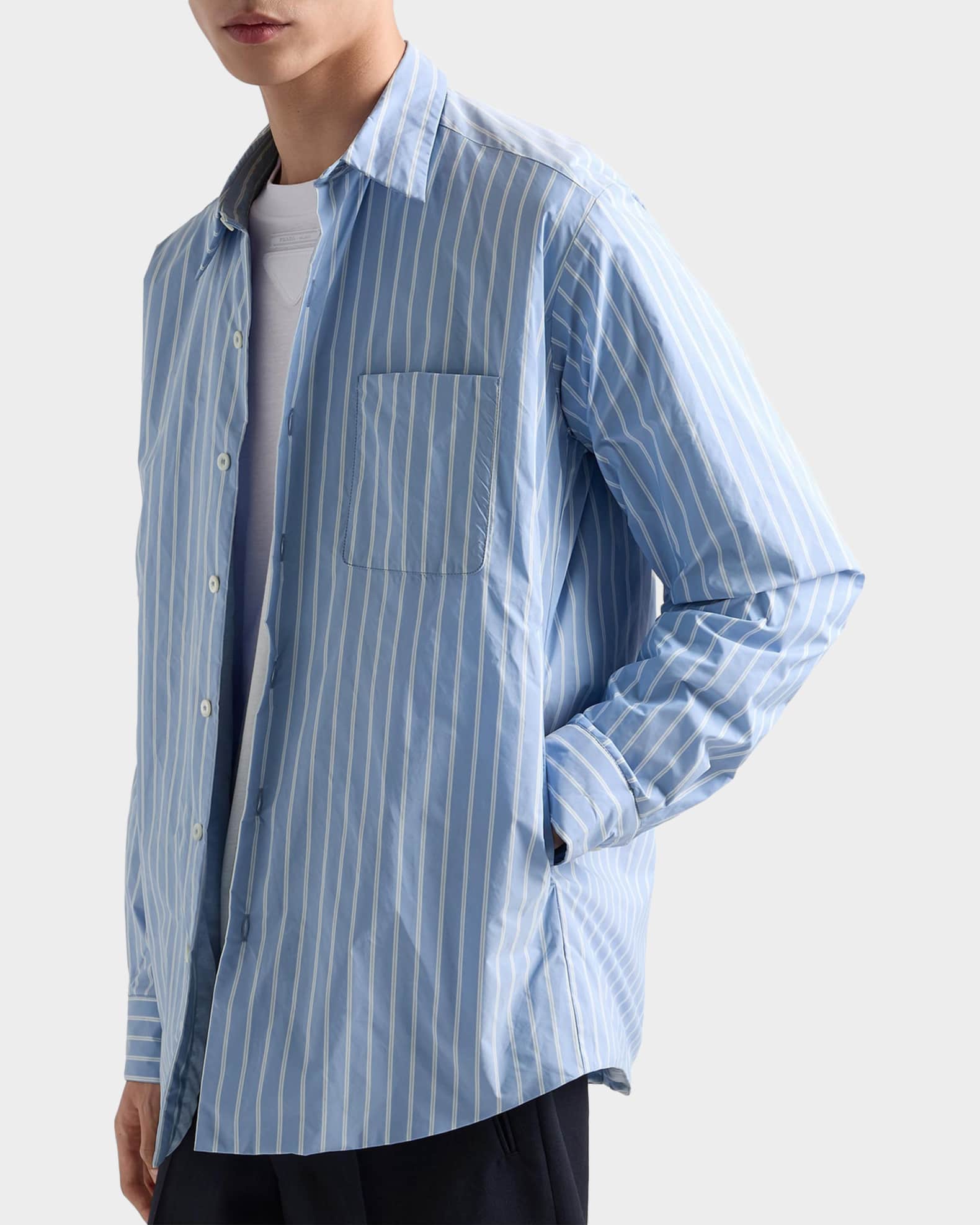 Prada Men's Re-Nylon Button-Front Shirt | Neiman Marcus