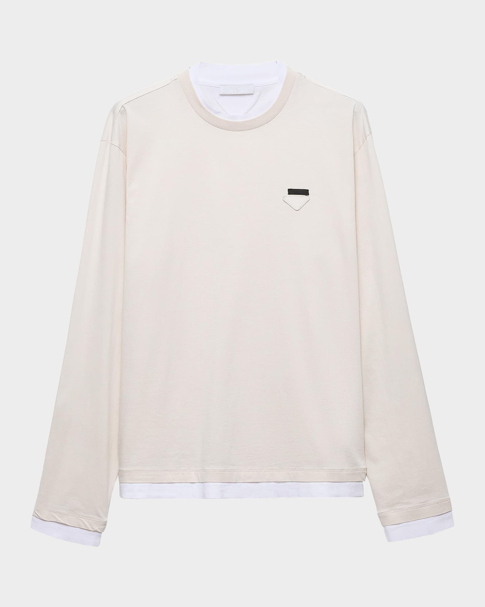 Prada Men's Long-Sleeved Cotton T-Shirt | Neiman Marcus