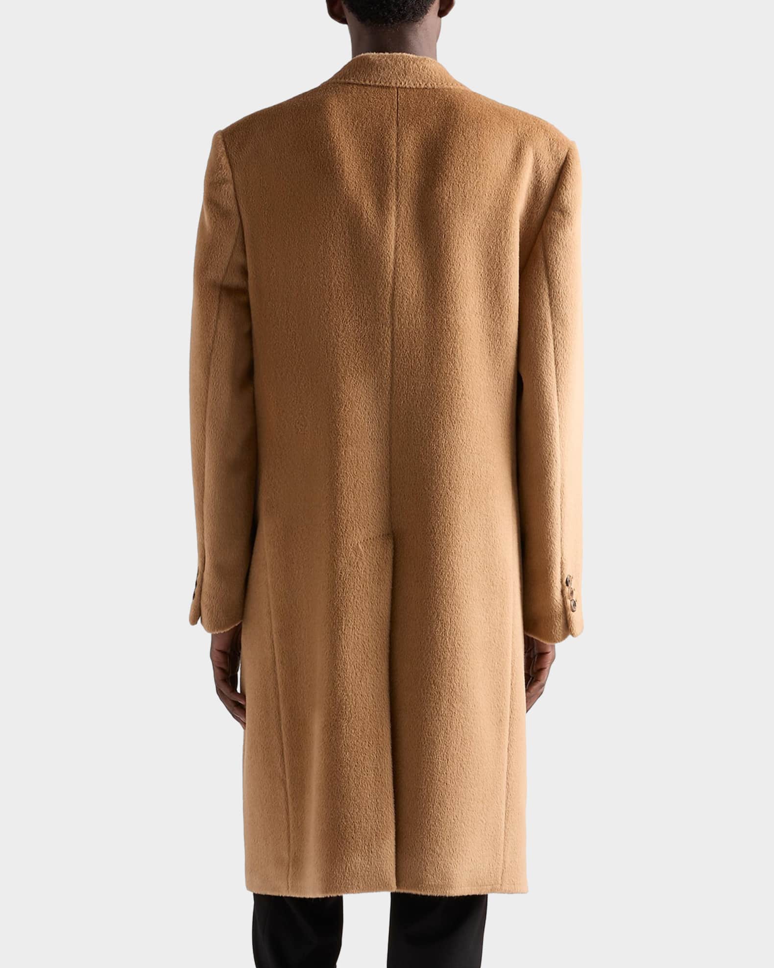Prada Men's Double-Breasted Wool Blend Coat | Neiman Marcus