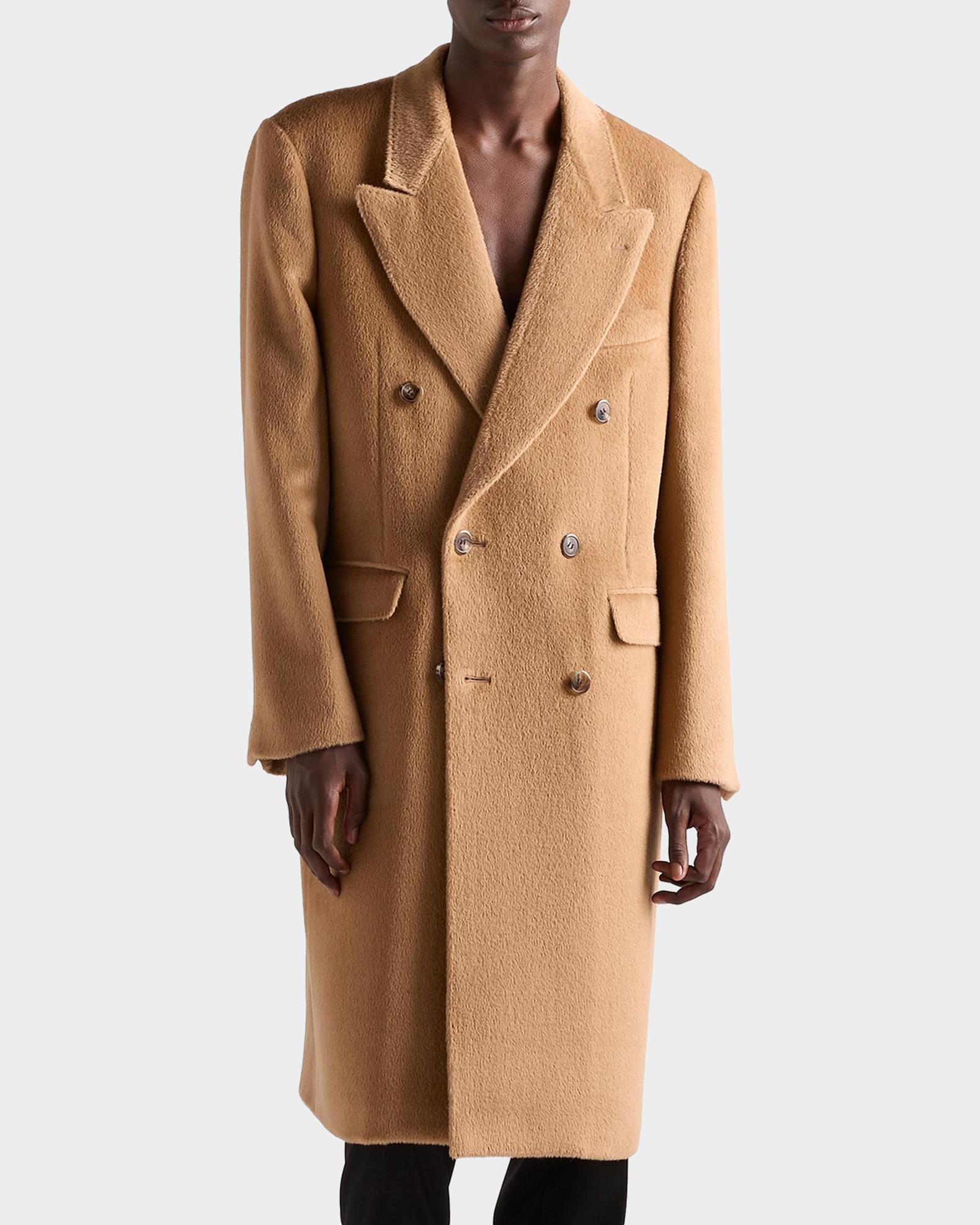 Prada Men's Double-Breasted Wool Blend Coat | Neiman Marcus