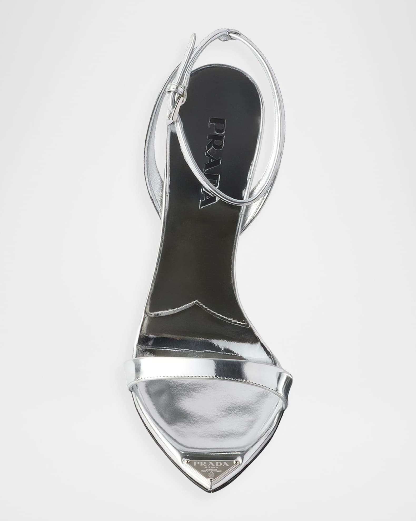 Prada Metallic Leather High-Heeled Sandals | Neiman Marcus