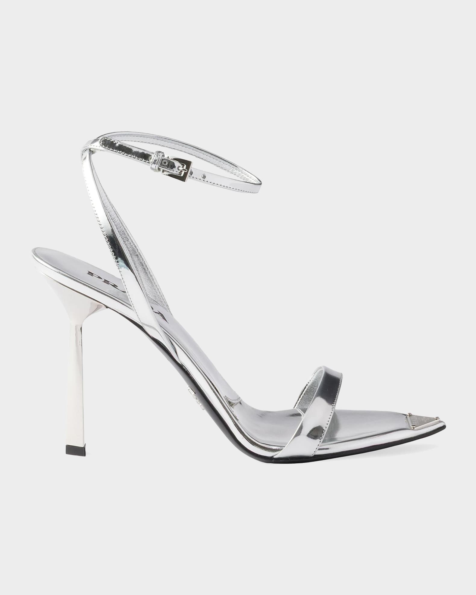Prada Metallic Leather High-Heeled Sandals | Neiman Marcus