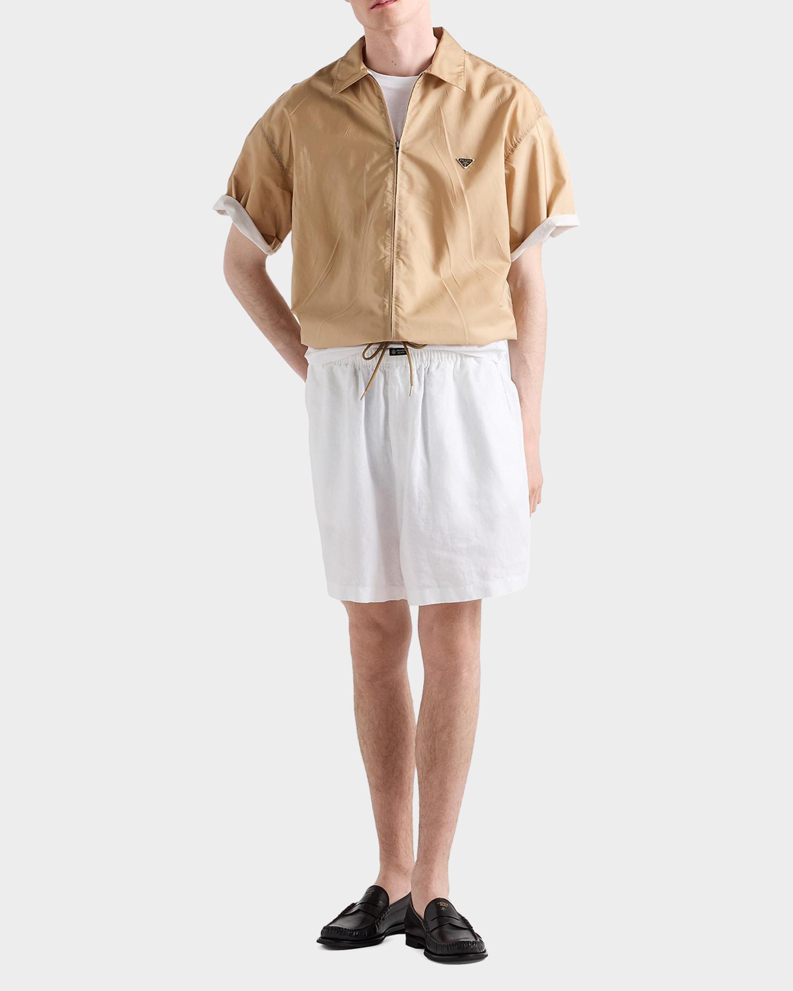 Prada Men's Short-Sleeved Re-Nylon Zipper Shirt | Neiman Marcus