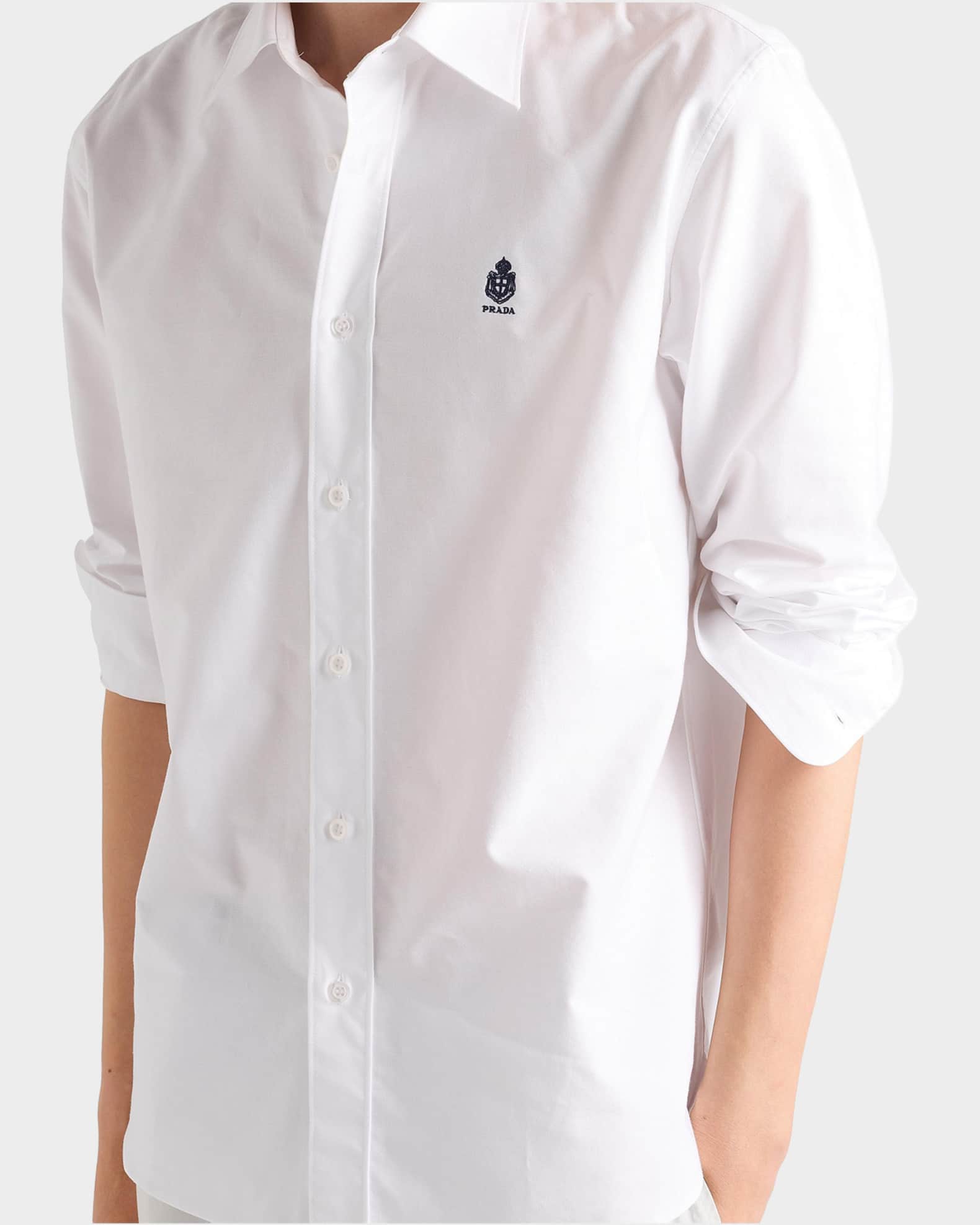prada white dress shirt Prada White Fleece Wool Dress shirt, 40