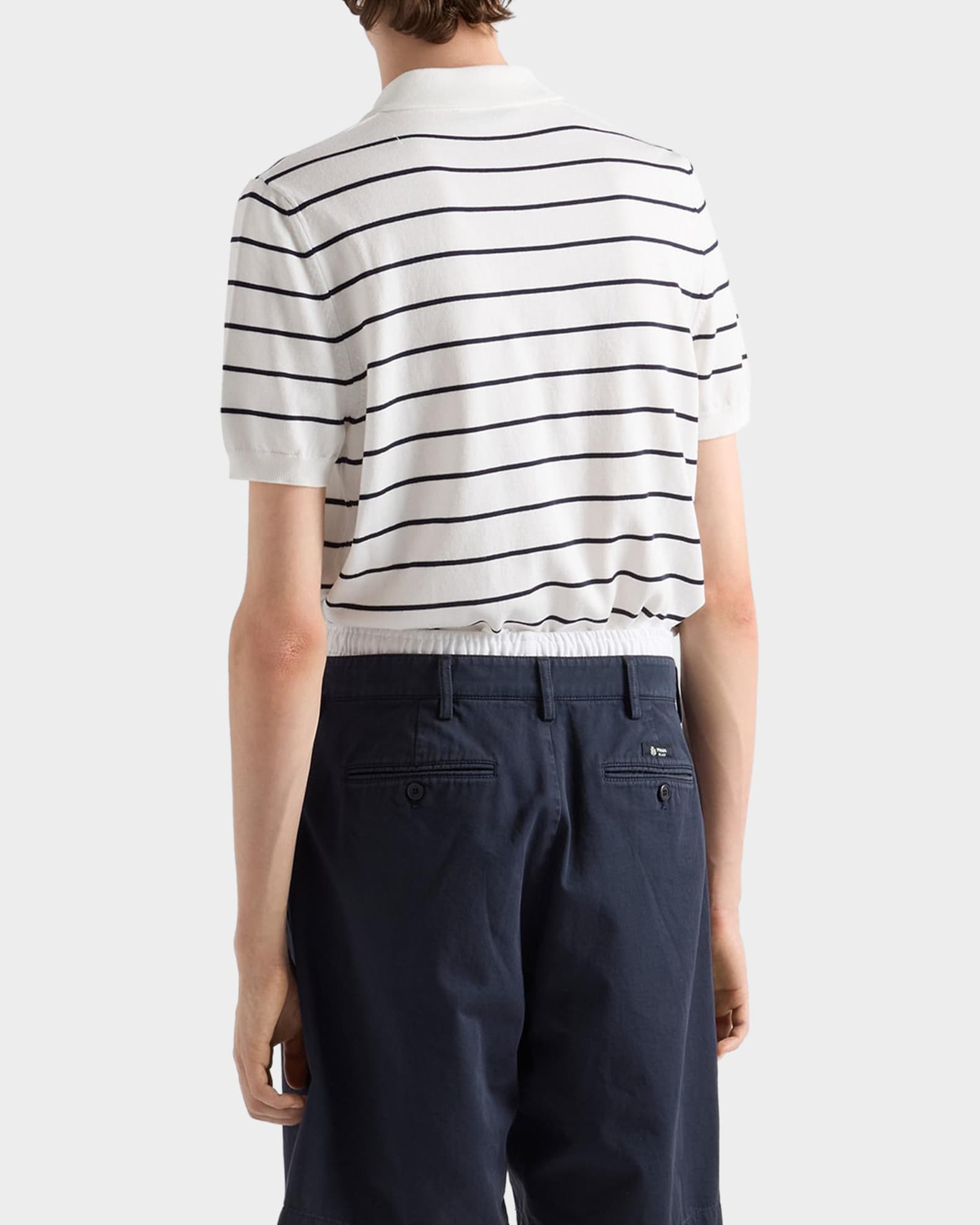 Prada Men's Short-Sleeved Striped Cotton Polo Shirt | Neiman Marcus