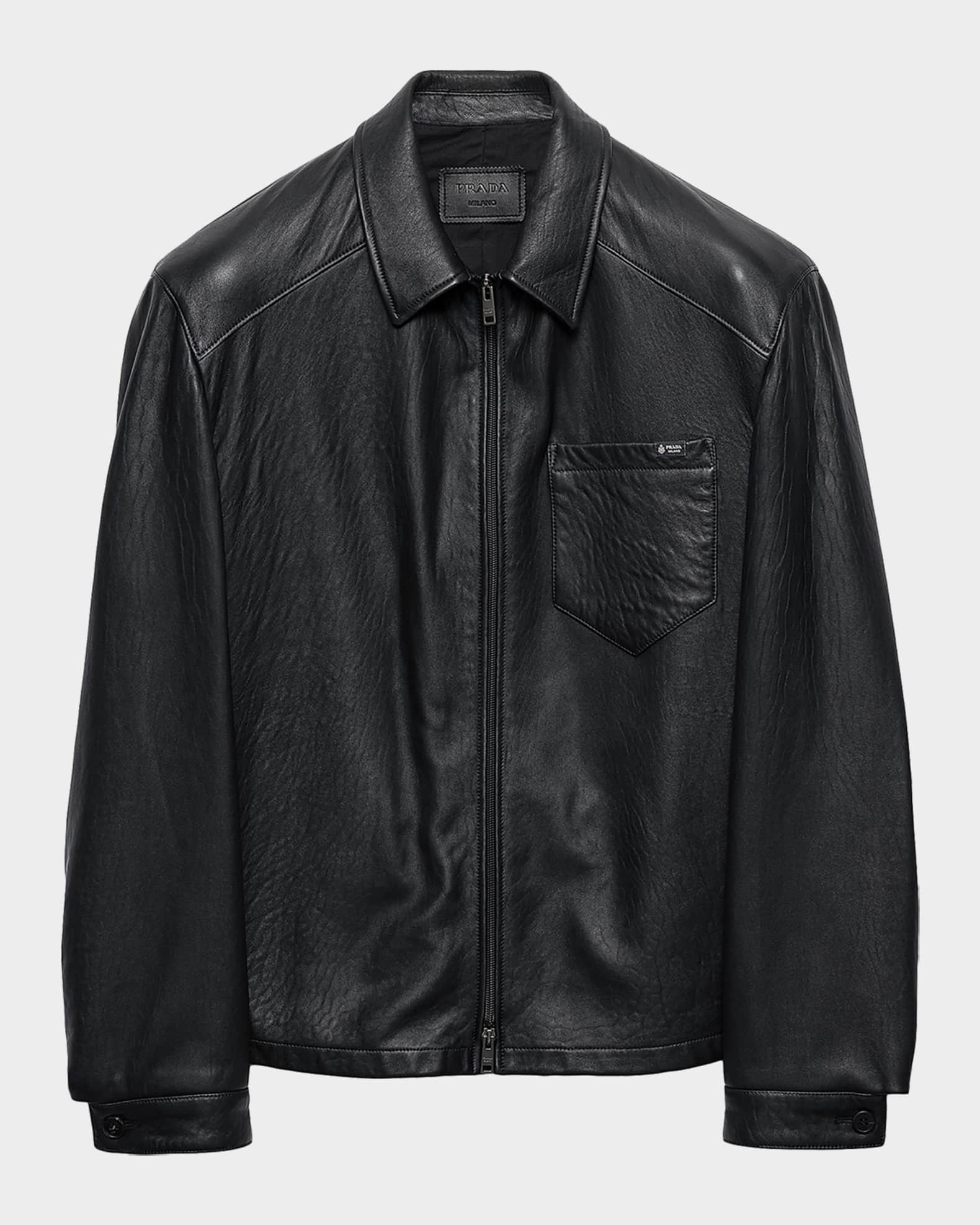 Prada Men's Nappa Leather Jacket | Neiman Marcus