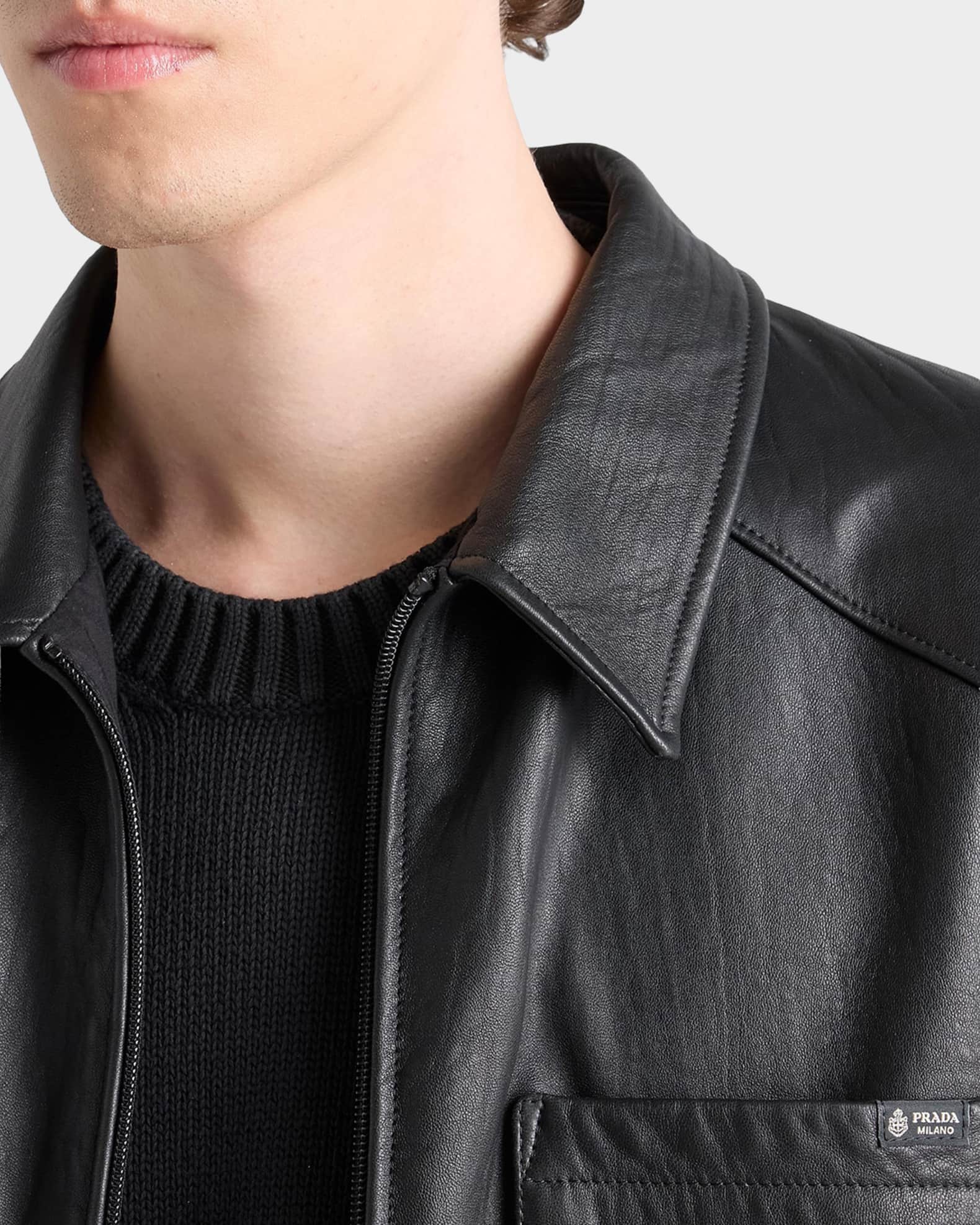 Prada Men's Nappa Leather Jacket | Neiman Marcus