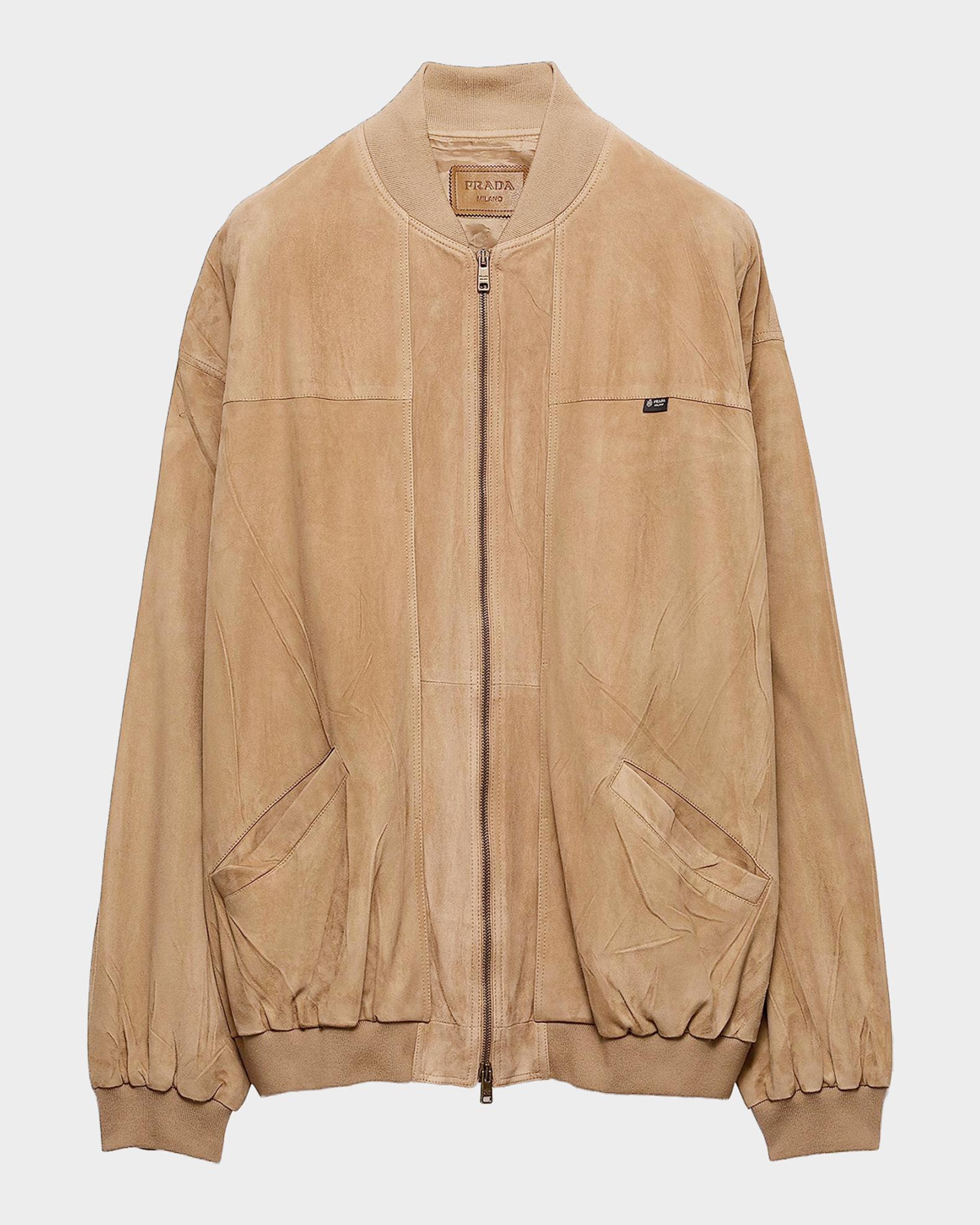 Prada Men's Suede Bomber Jacket | Neiman Marcus