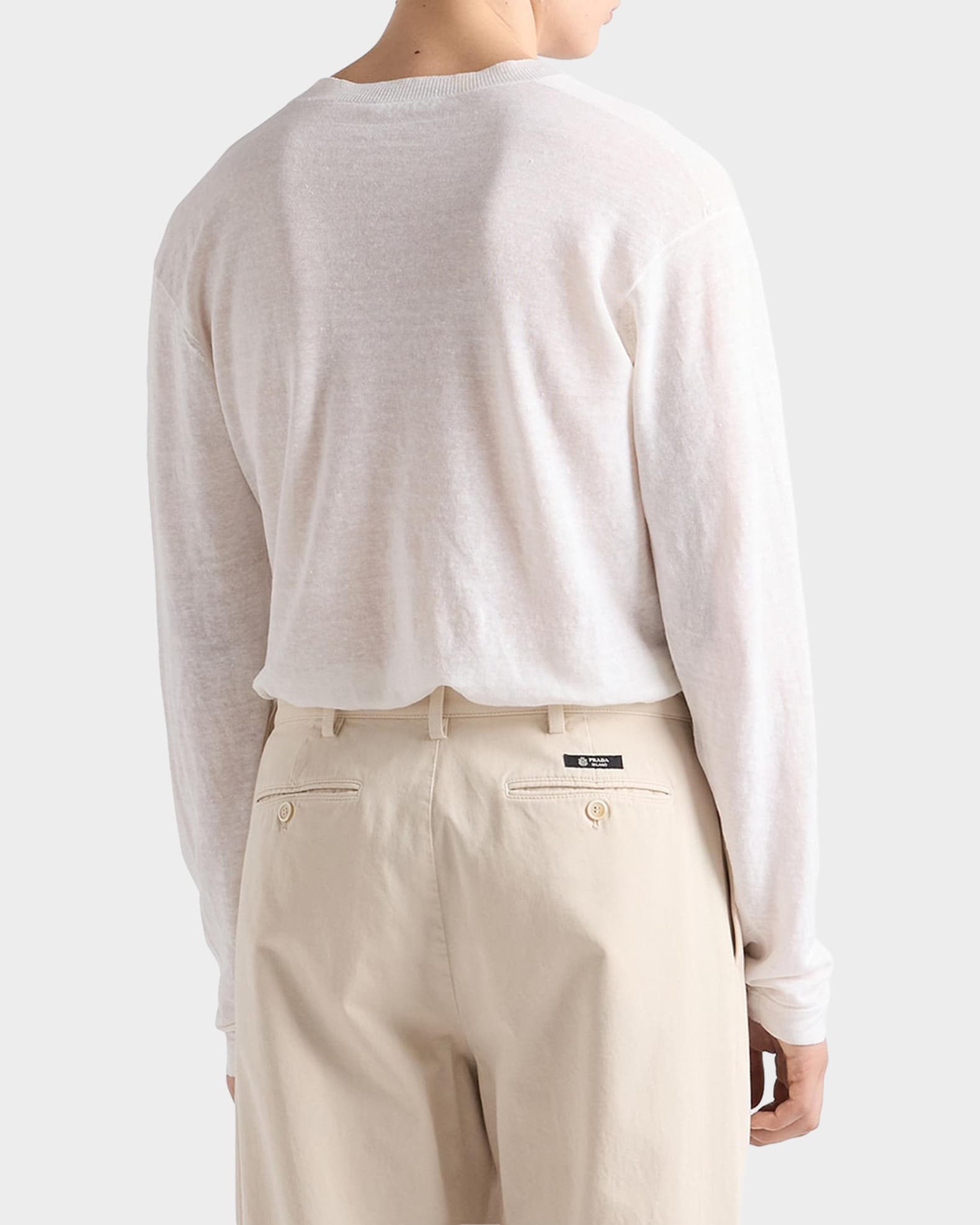 Prada Men's Long-Sleeved Linen & Silk Sweater | Neiman Marcus