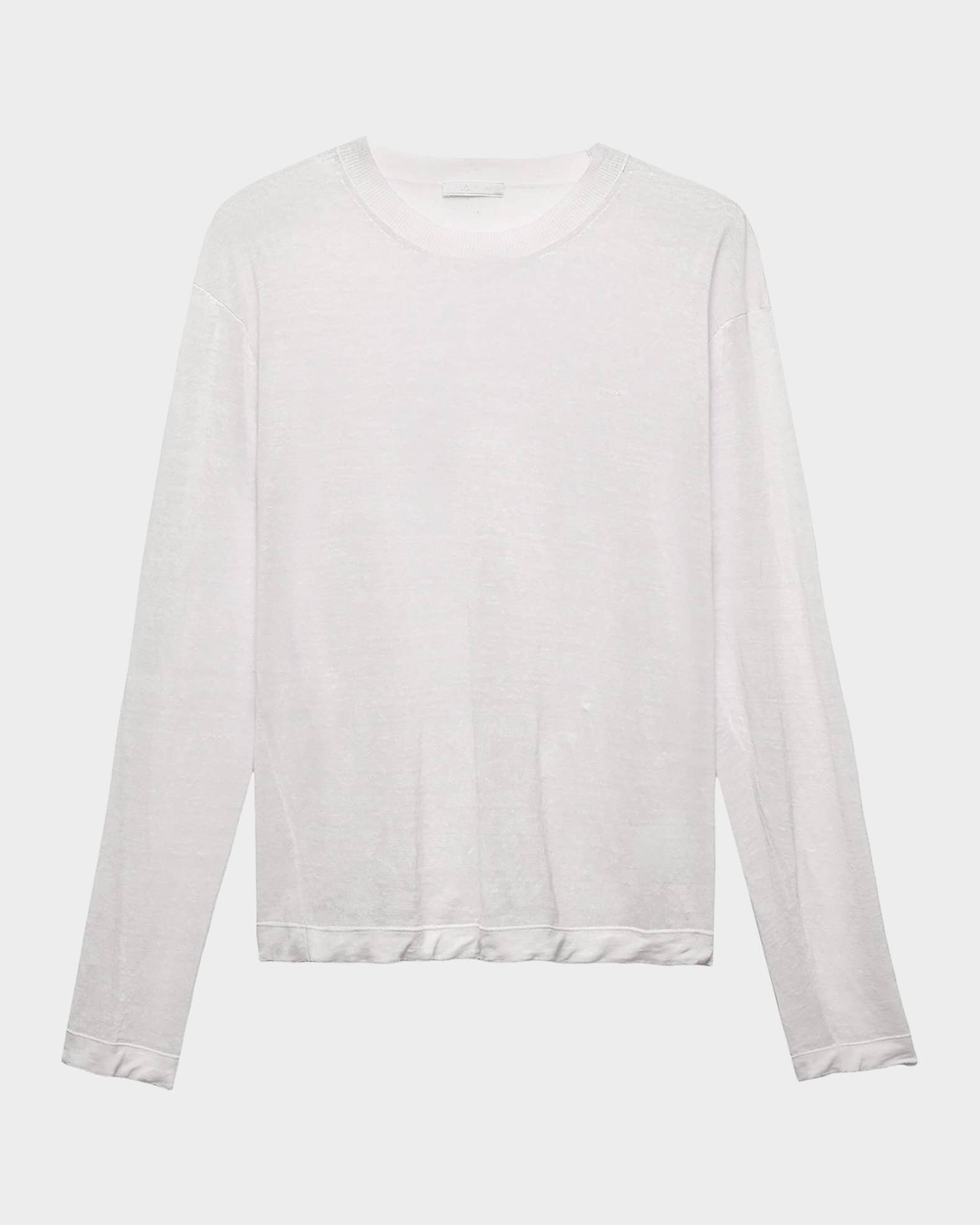 Prada Men's Long-Sleeved Linen & Silk Sweater | Neiman Marcus
