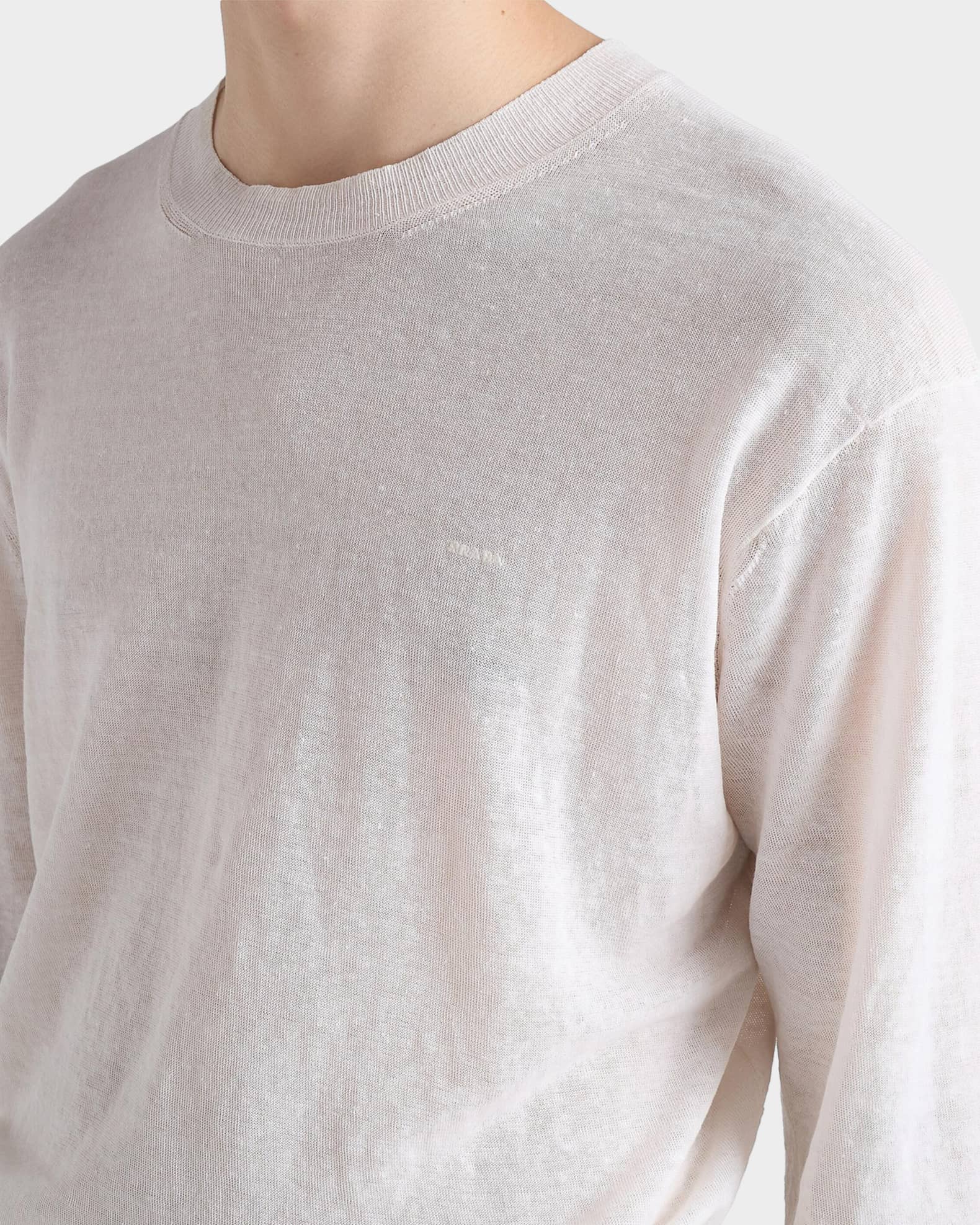 Prada Men's Long-Sleeved Linen & Silk Sweater | Neiman Marcus