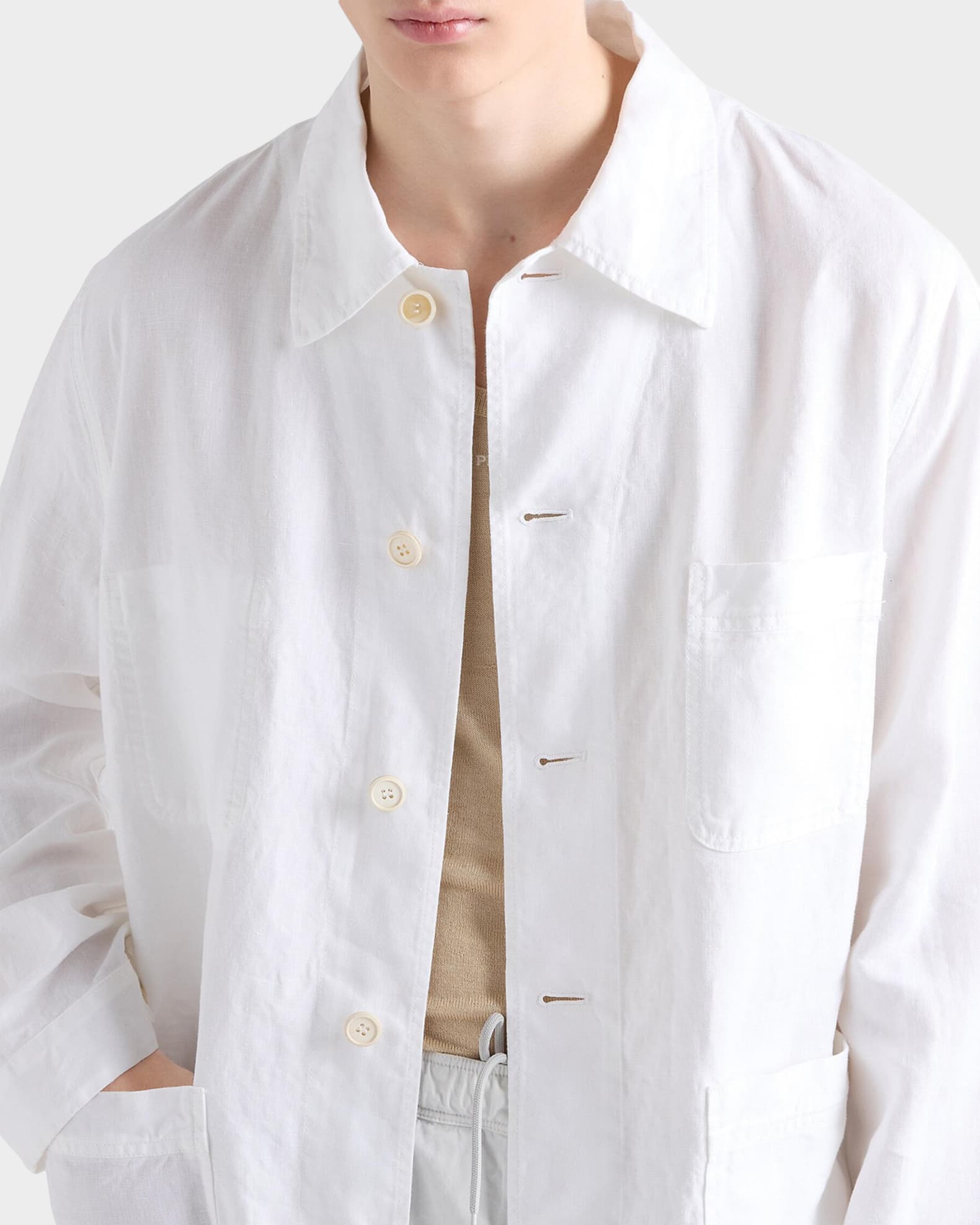 Prada Men's Single-Breasted Linen Jacket | Neiman Marcus
