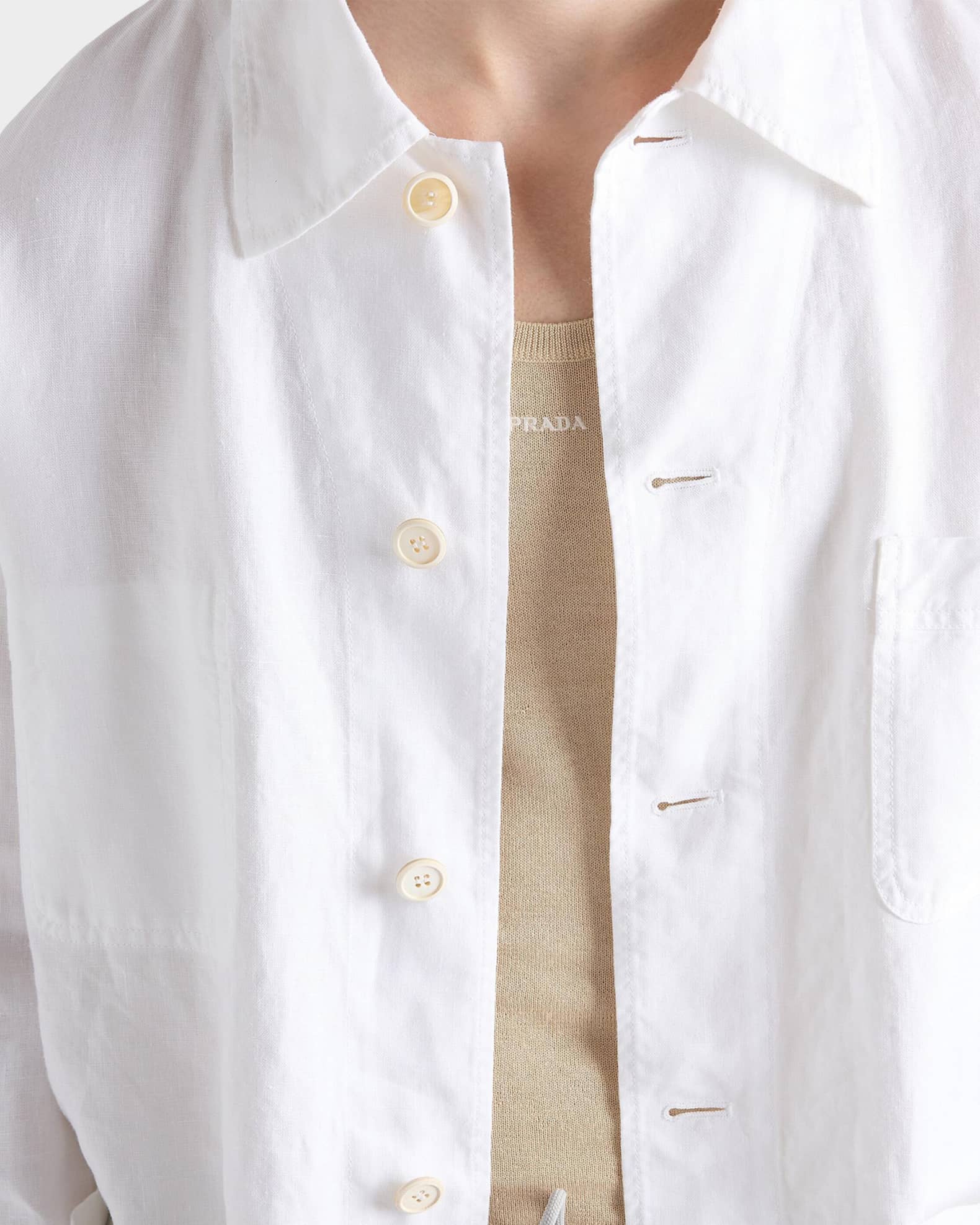 Prada Men's Single-Breasted Linen Jacket | Neiman Marcus