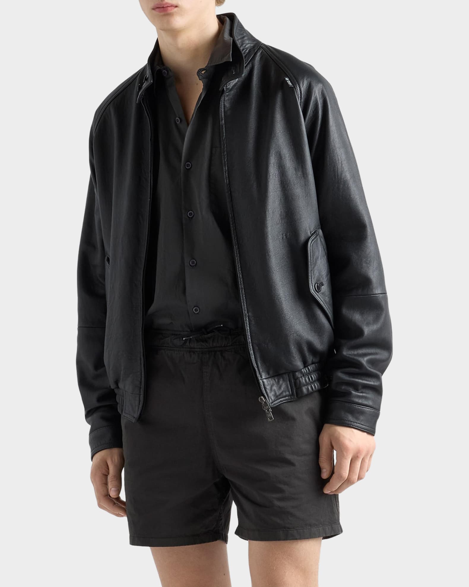 Prada Men's Nappa Leather Jacket | Neiman Marcus