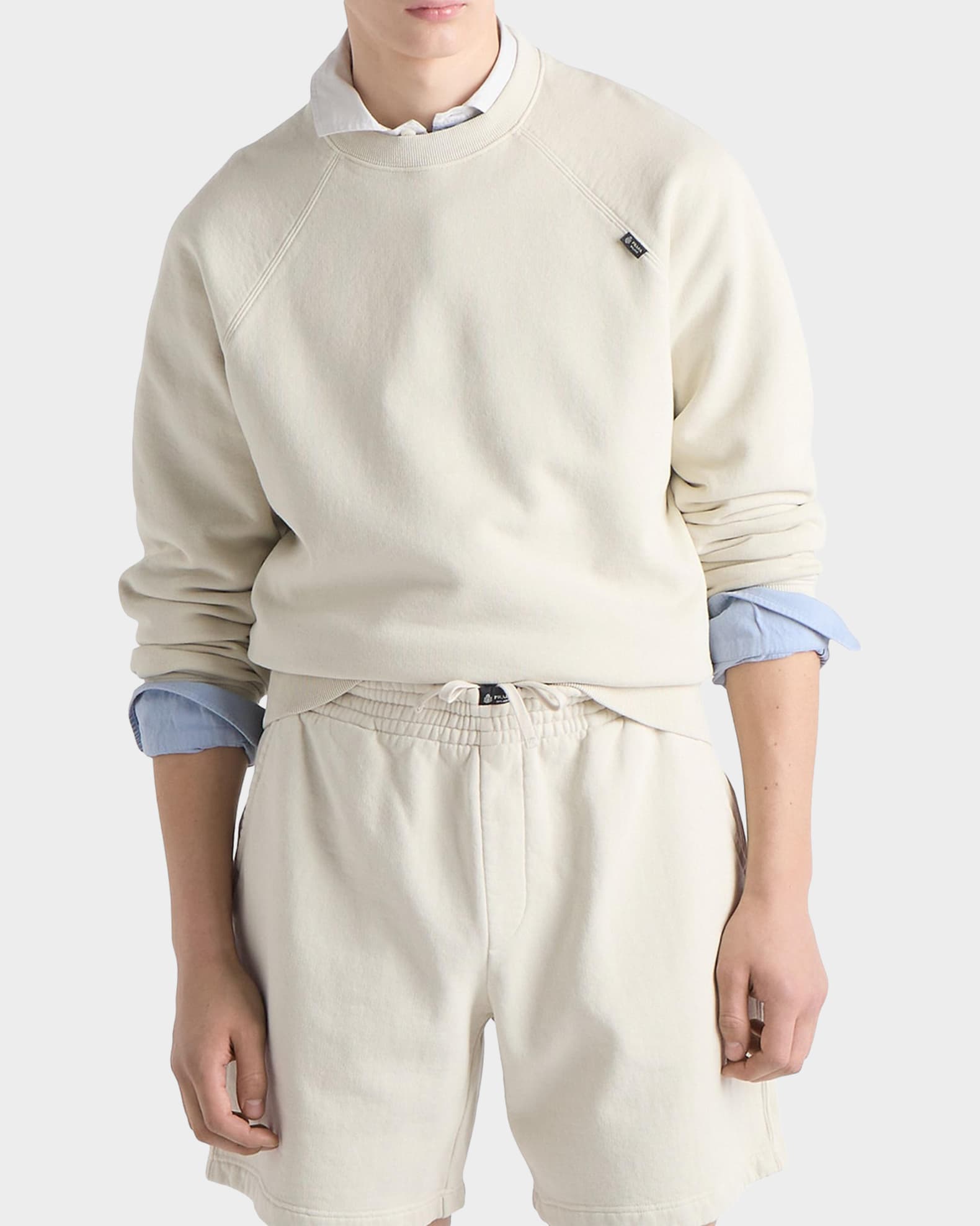 PRADAベージュ ラグランスリーブ スウェット S Prada Men's Cotton Crew-Neck Sweatshirt | Neiman Marcus