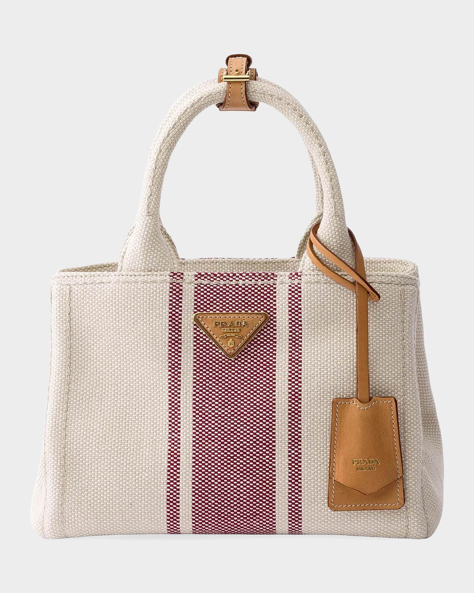 Prada Jardinire Small Cotton Canvas Tote Bag | Neiman Marcus