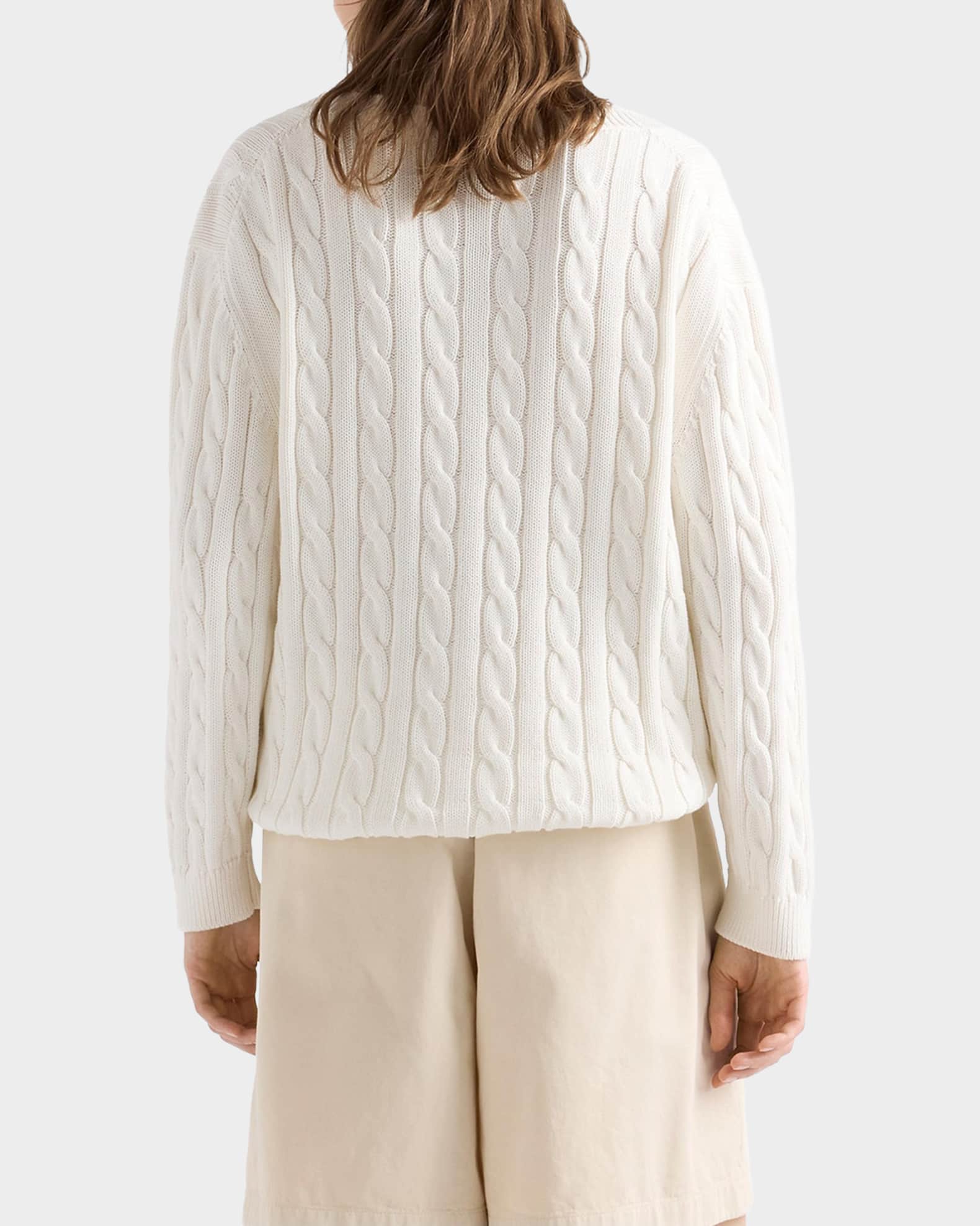 Prada Cable-Knit Cotton Cardigan | Neiman Marcus